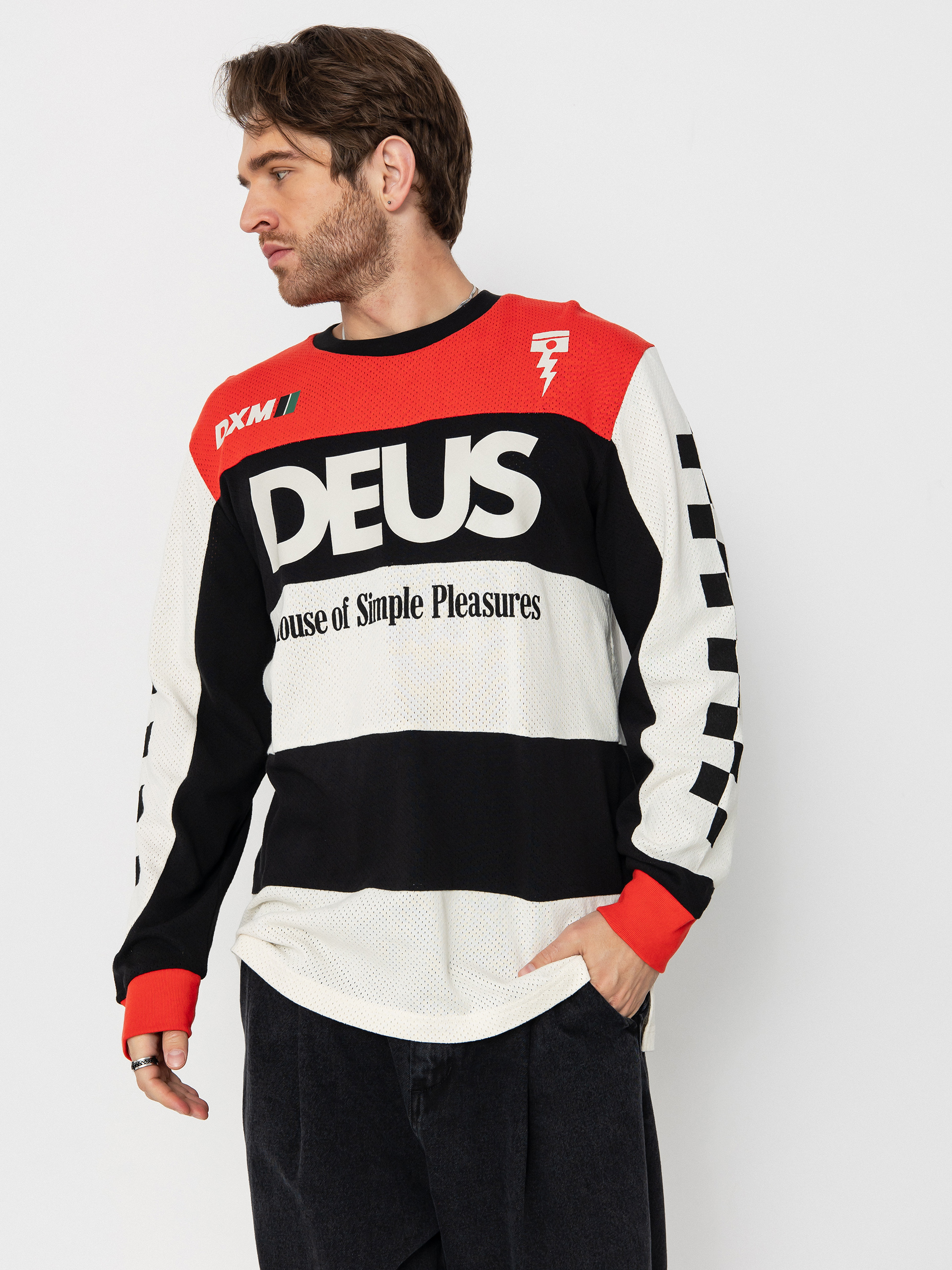 Тениска Deus Ex Machina Vilander Moto Jersey (valiant red combo)