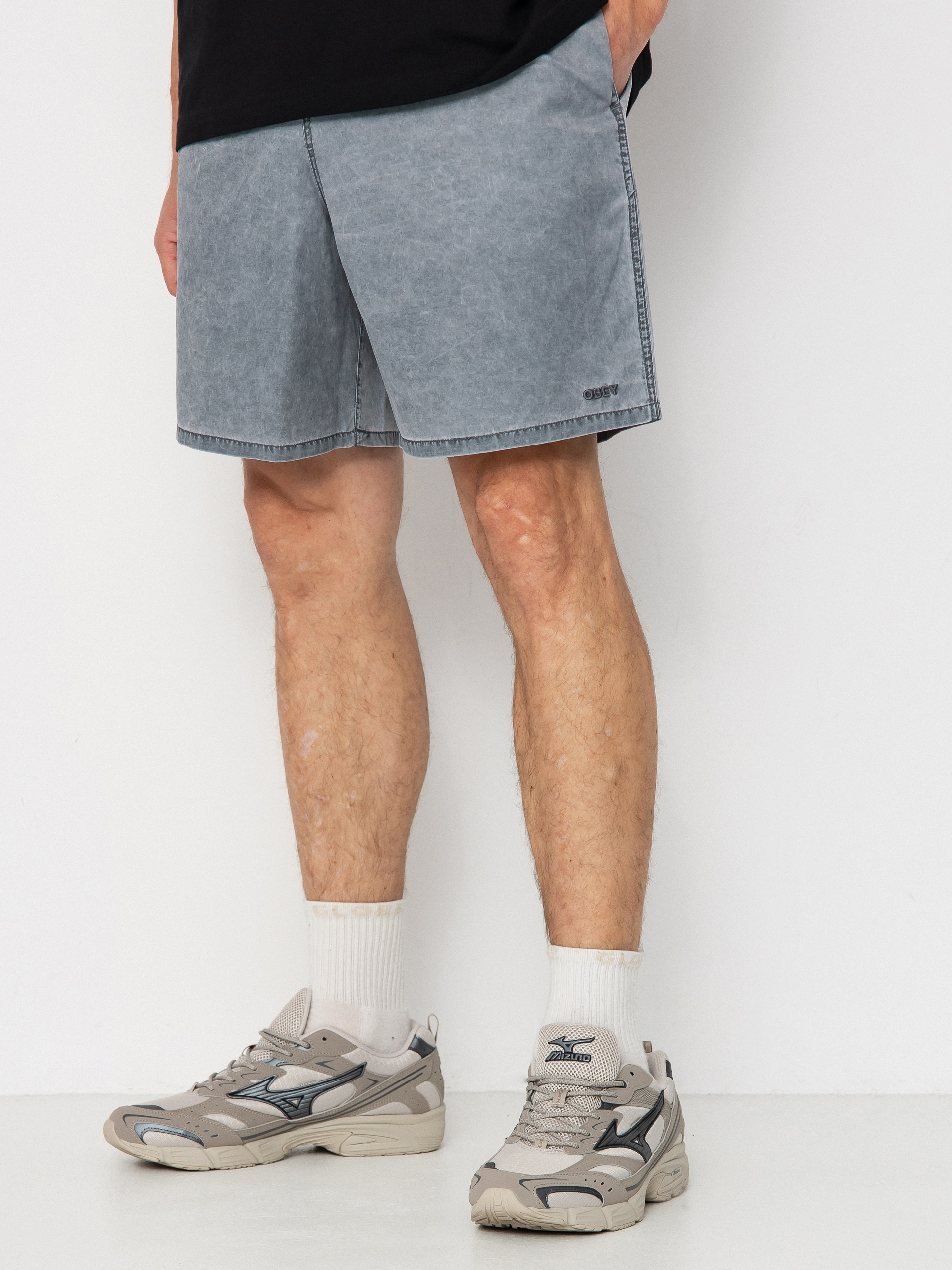 Къси панталони OBEY Easy Pigment Cotton Nylon (pigment black)