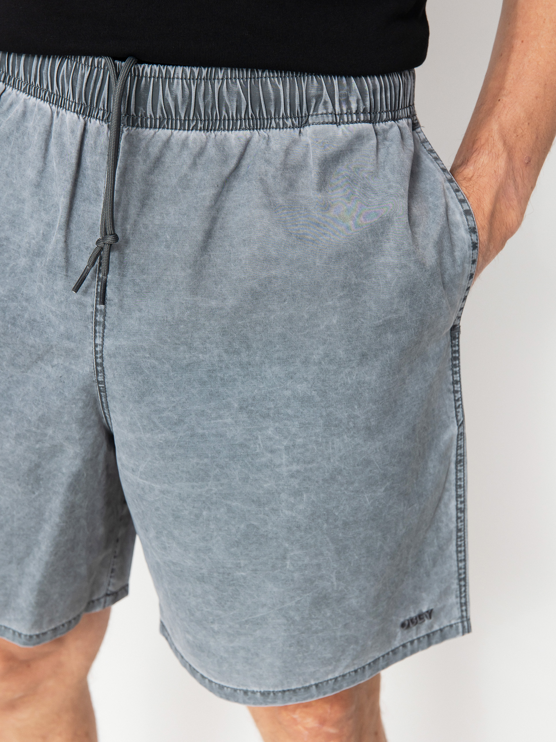 Къси панталони OBEY Easy Pigment Cotton Nylon (pigment black)