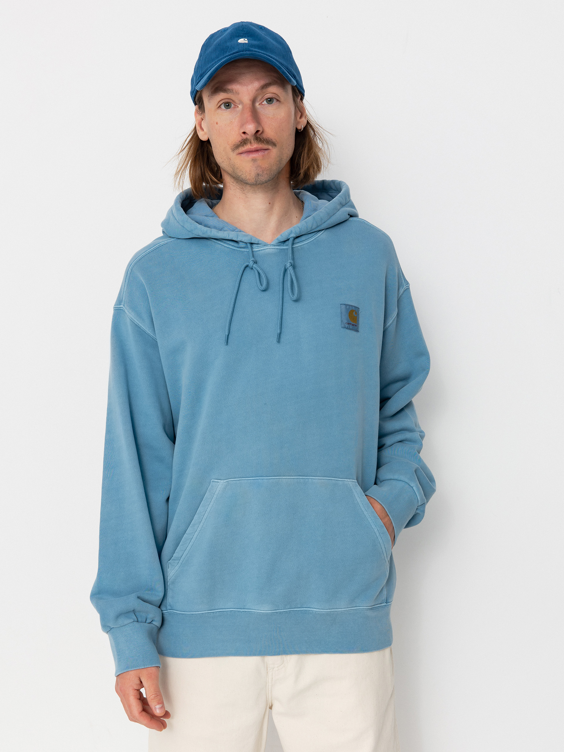 Суитшърт с качулка Carhartt WIP Nelson HD (clay blue)