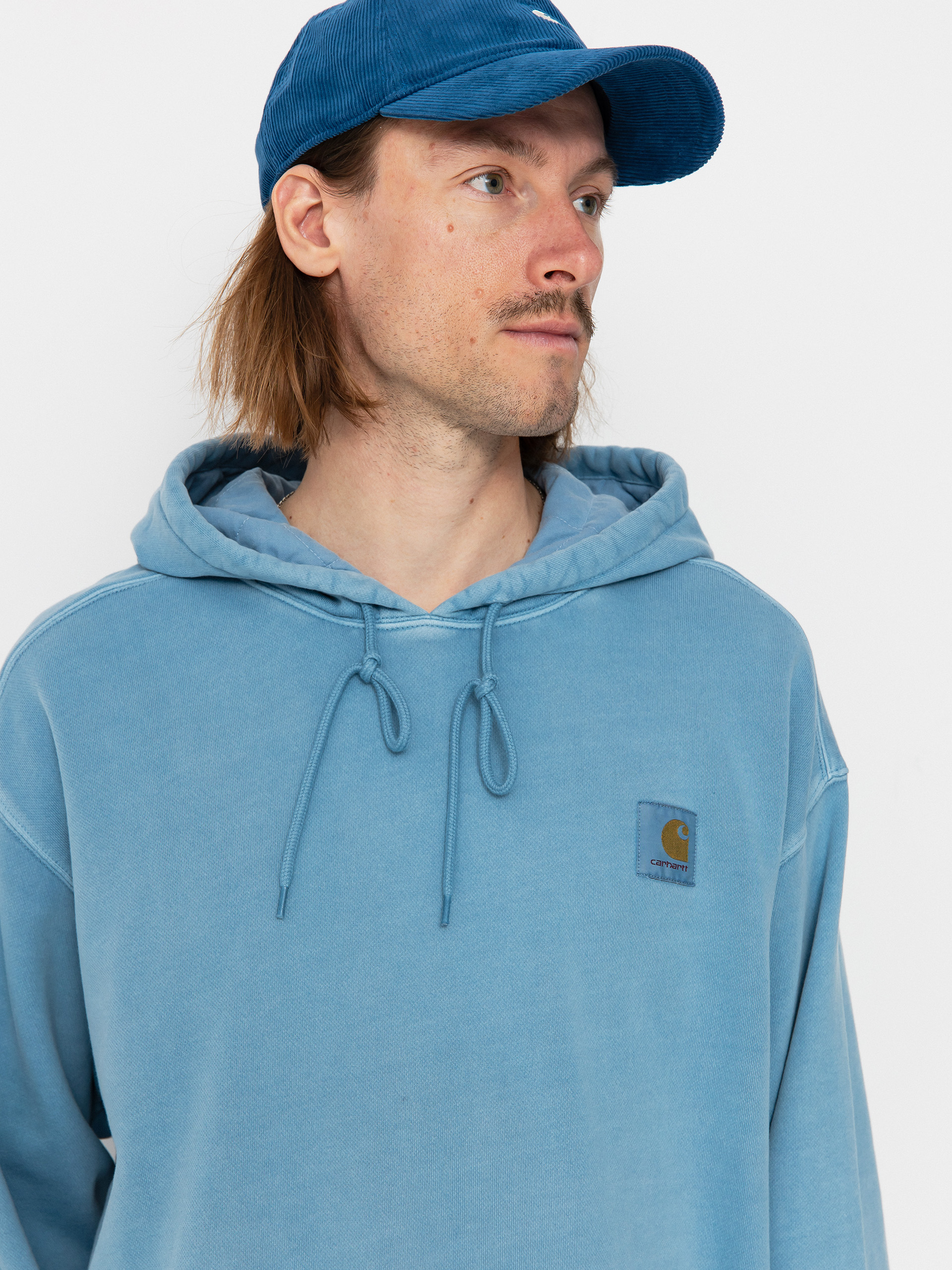 Суитшърт с качулка Carhartt WIP Nelson HD (clay blue)
