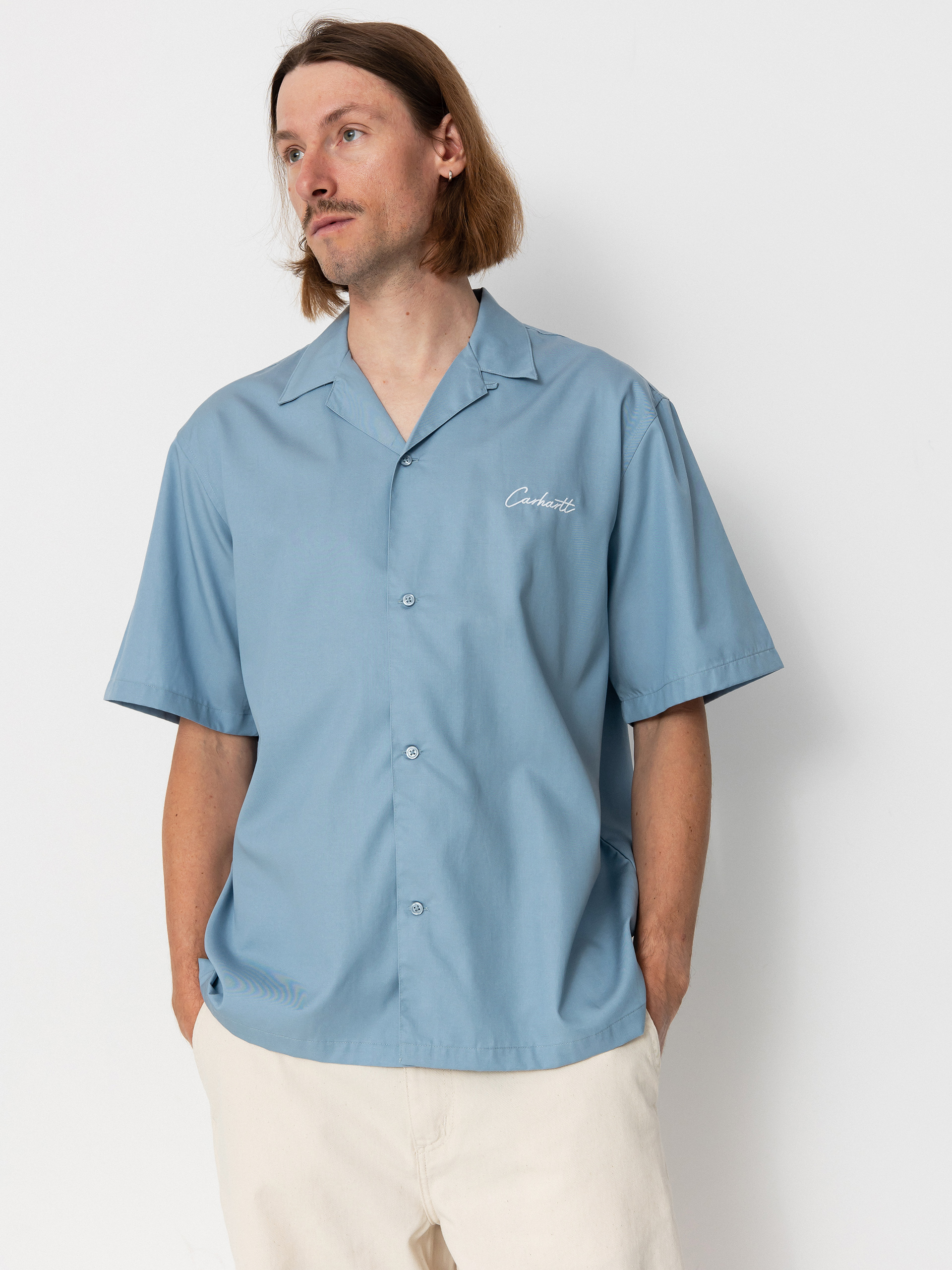 Риза Carhartt WIP Delray (frosted blue/white)