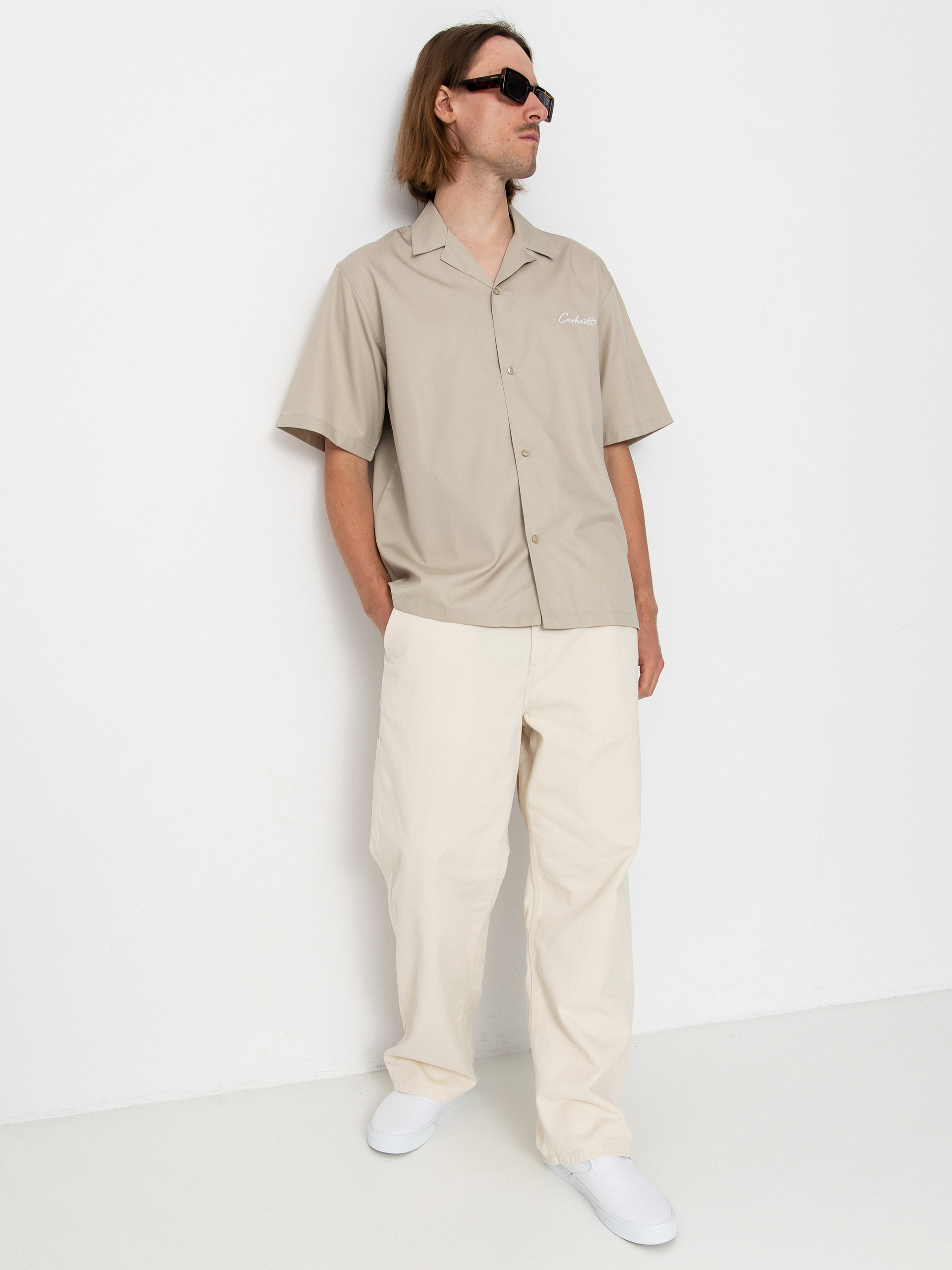 Риза Carhartt WIP Delray (fleur de sel/white)