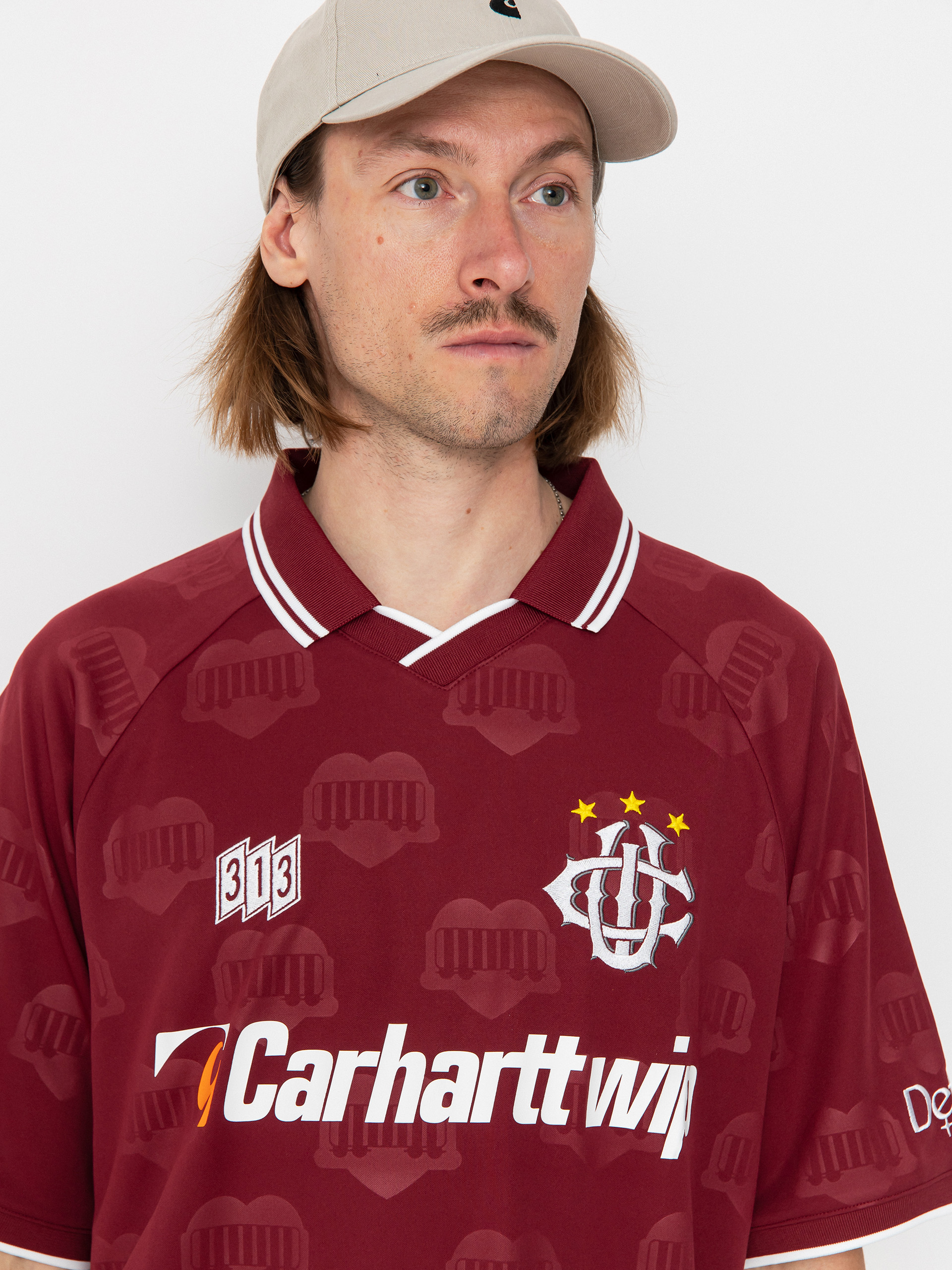 Тениска Carhartt WIP Hartts Football (heart train jacquard/mulberry)