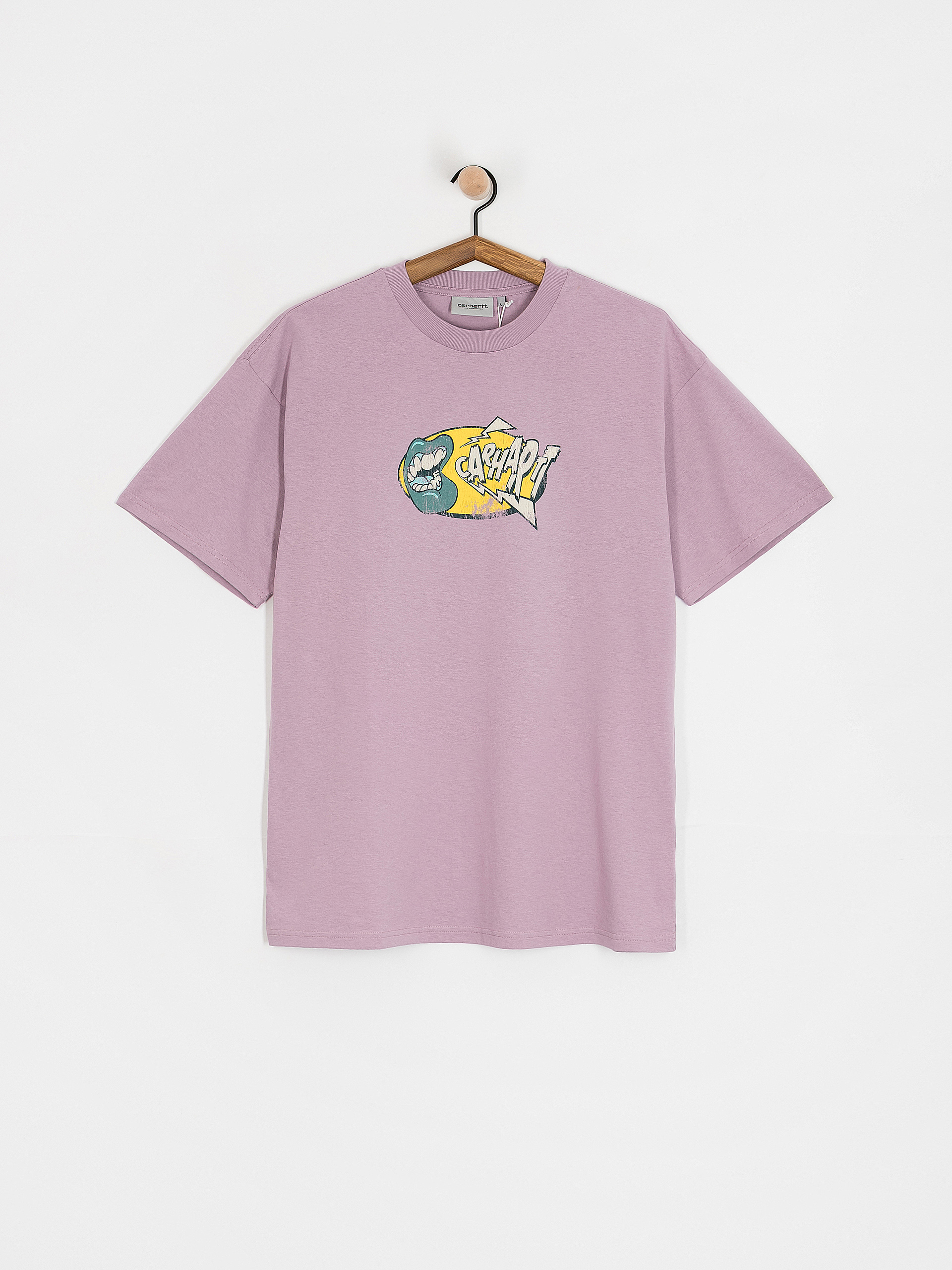 Тениска Carhartt WIP Louder (pink fog/heavy enzyme wash)