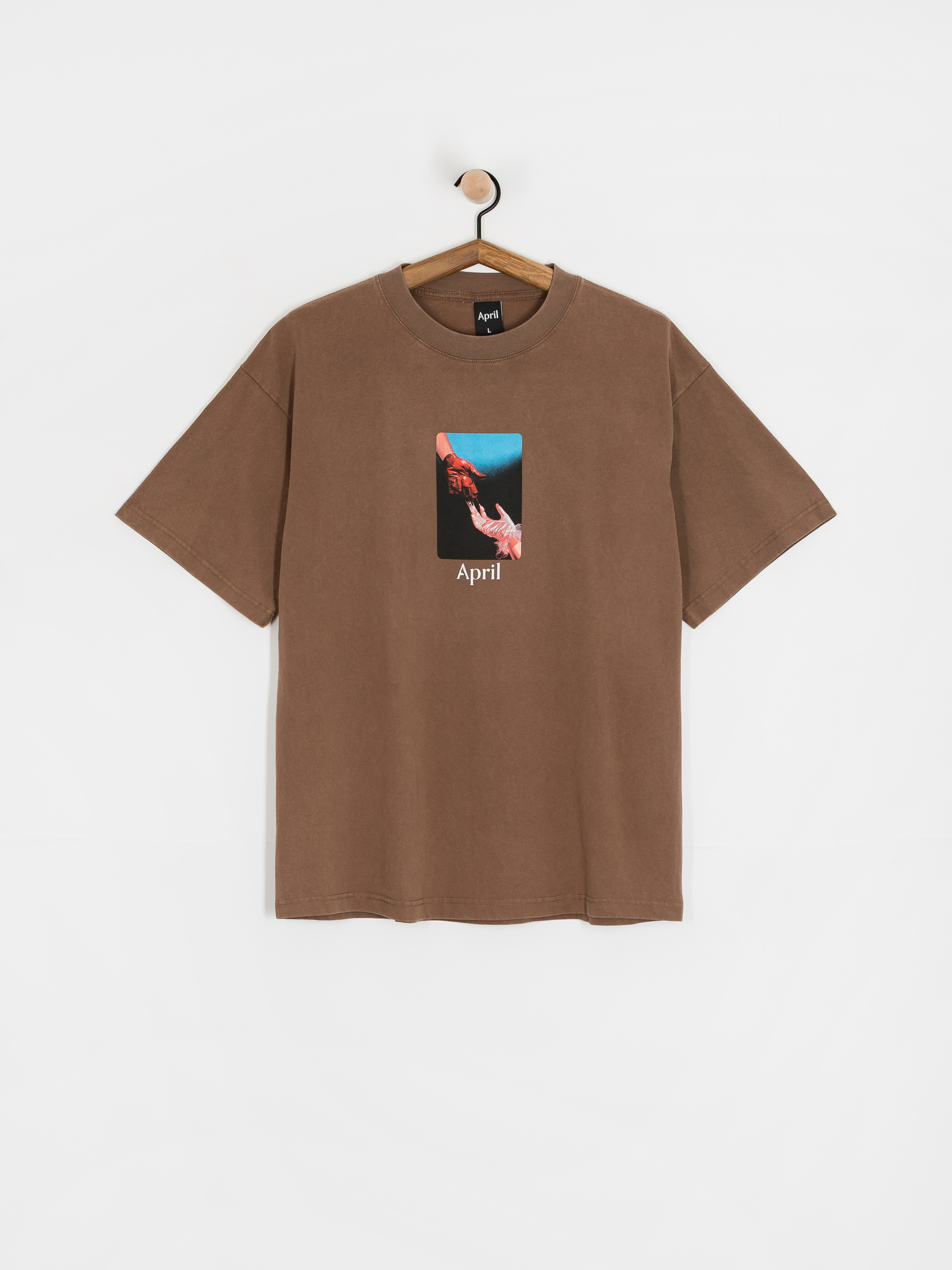 Тениска April Skateboards Material (washed brown)