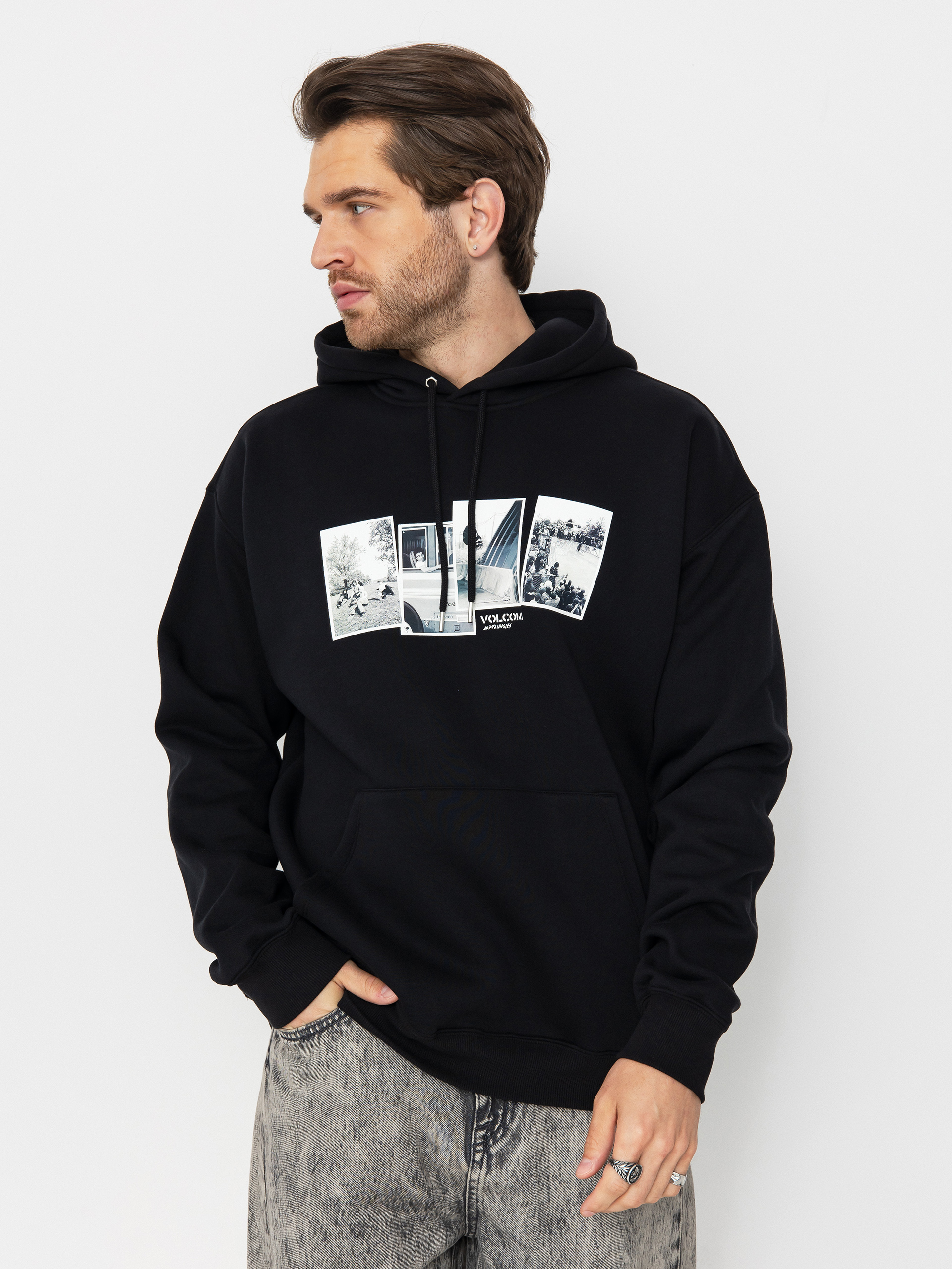 Суитшърт с качулка Volcom Pfanngles HD (black)