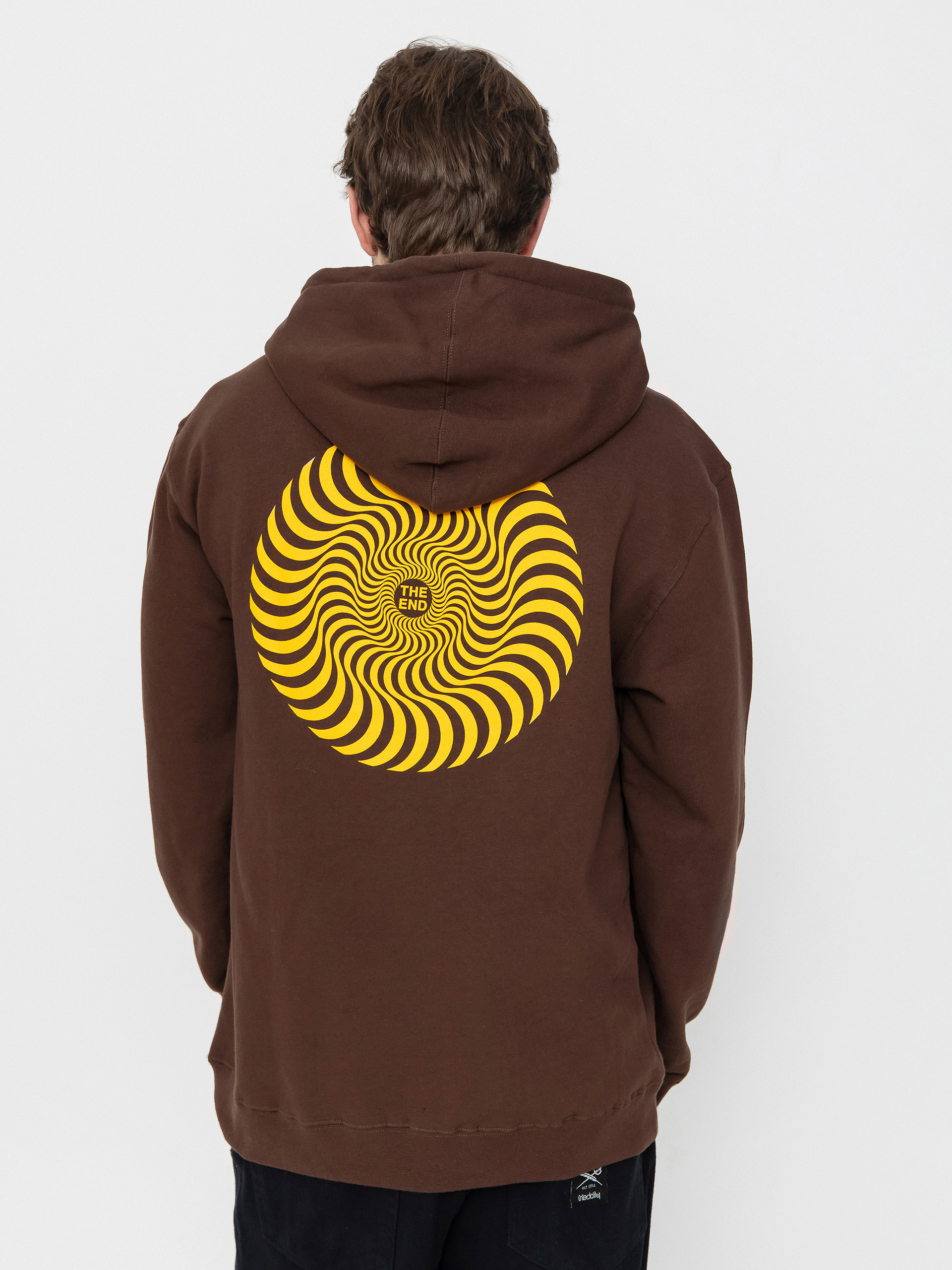 Суитшърт с качулка Spitfire Classic Swirl HD (brown w/gold prints)