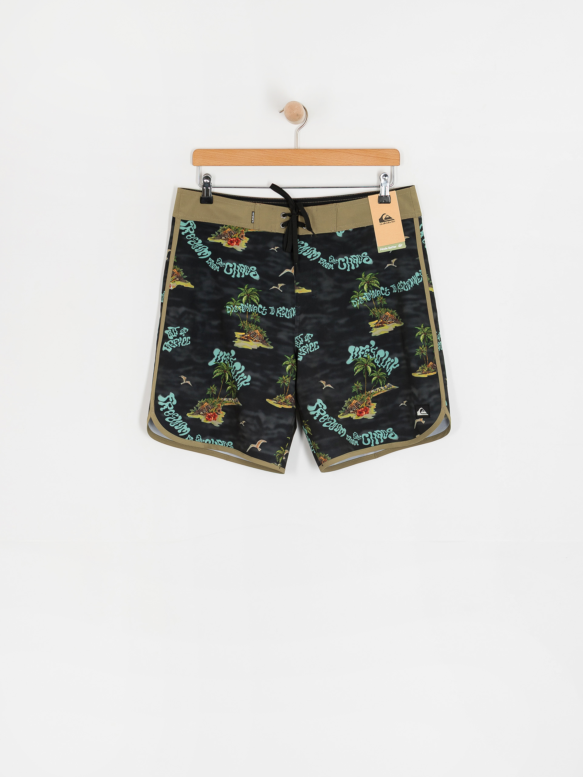 Плажни къси панталони Quiksilver Surfsilk Scallop 18 (black naturama)