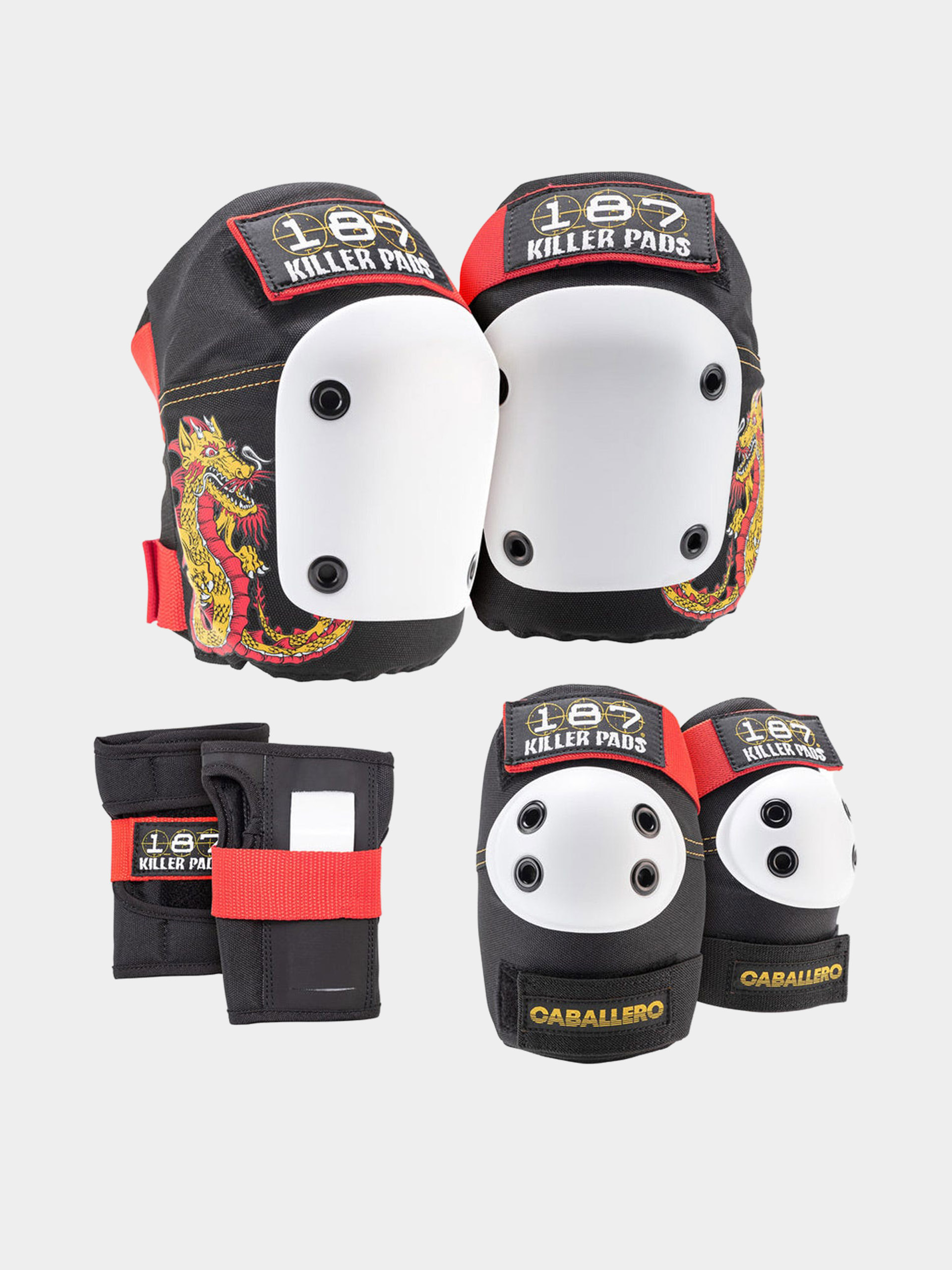 Протектори 187 Killer Pads Jr Six Pack Set Caballero JR (black/red/gold)