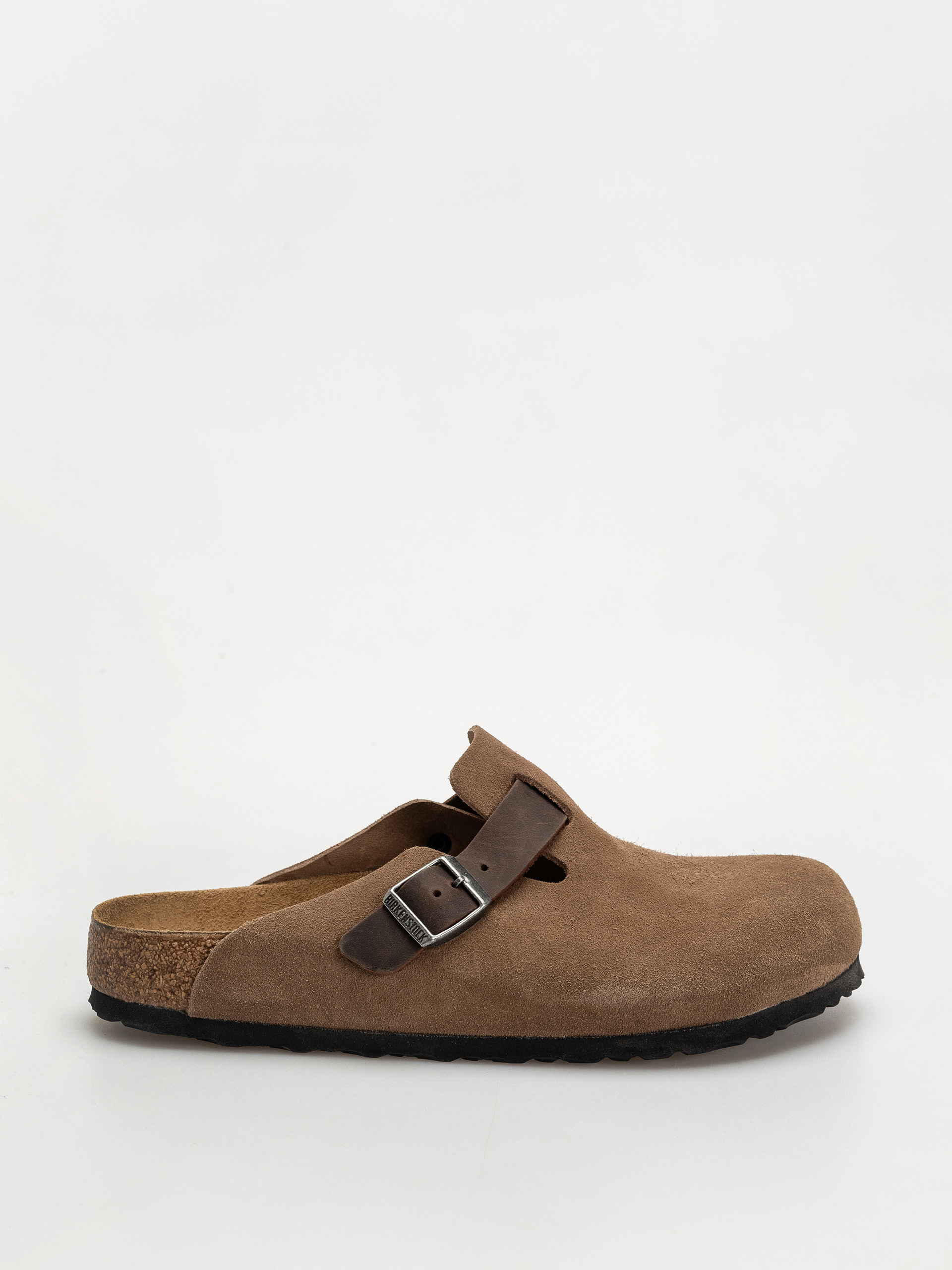 Чехли Birkenstock Boston Suede & Oiled Leather Regular (dark tea)