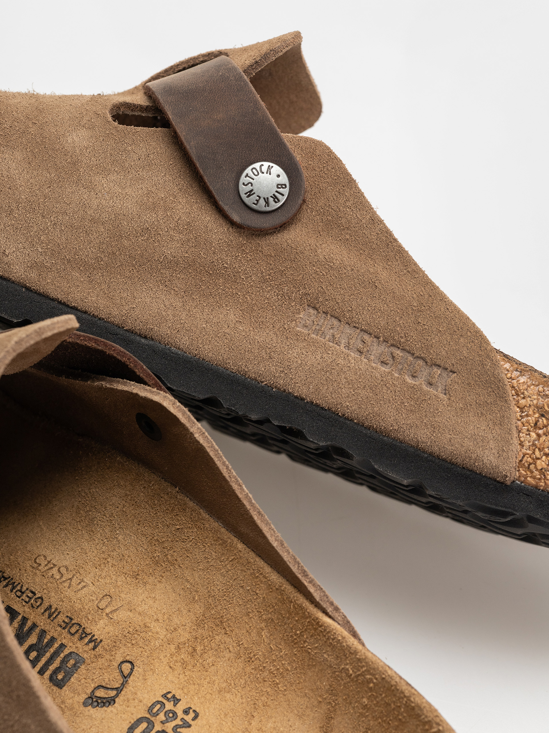 Чехли Birkenstock Boston Suede & Oiled Leather Regular (dark tea)