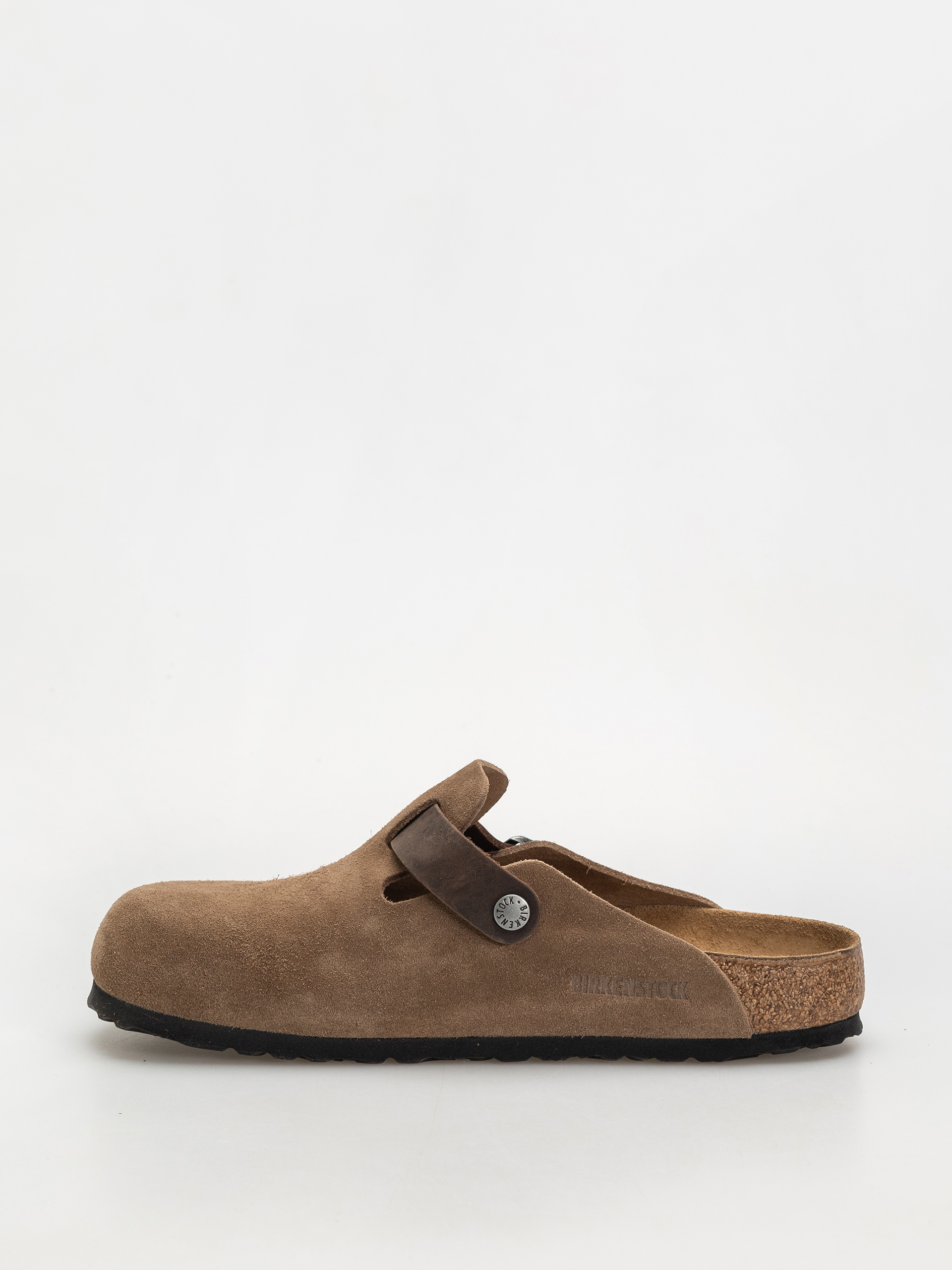 Чехли Birkenstock Boston Suede & Oiled Leather Regular (dark tea)
