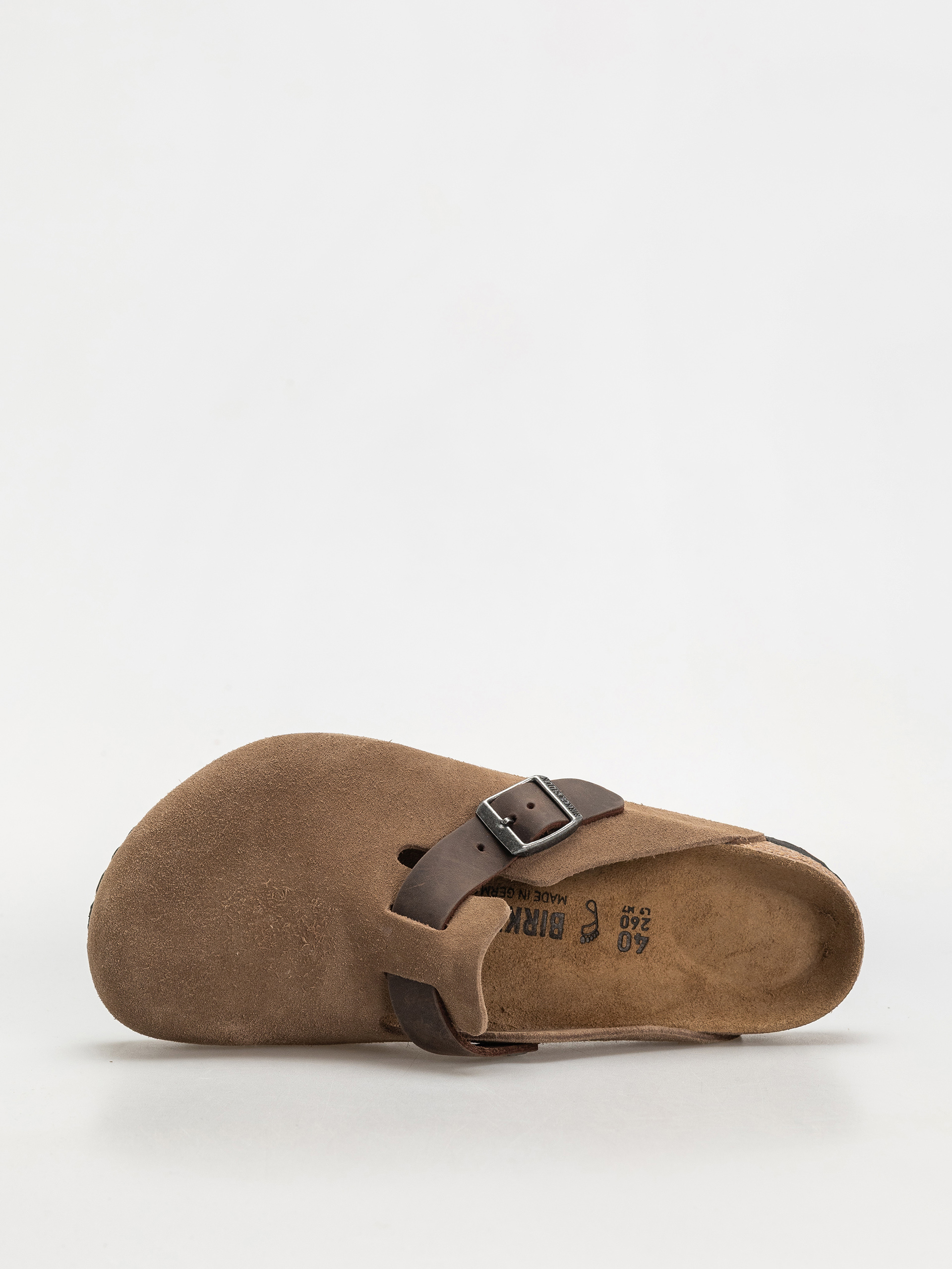 Чехли Birkenstock Boston Suede & Oiled Leather Regular (dark tea)