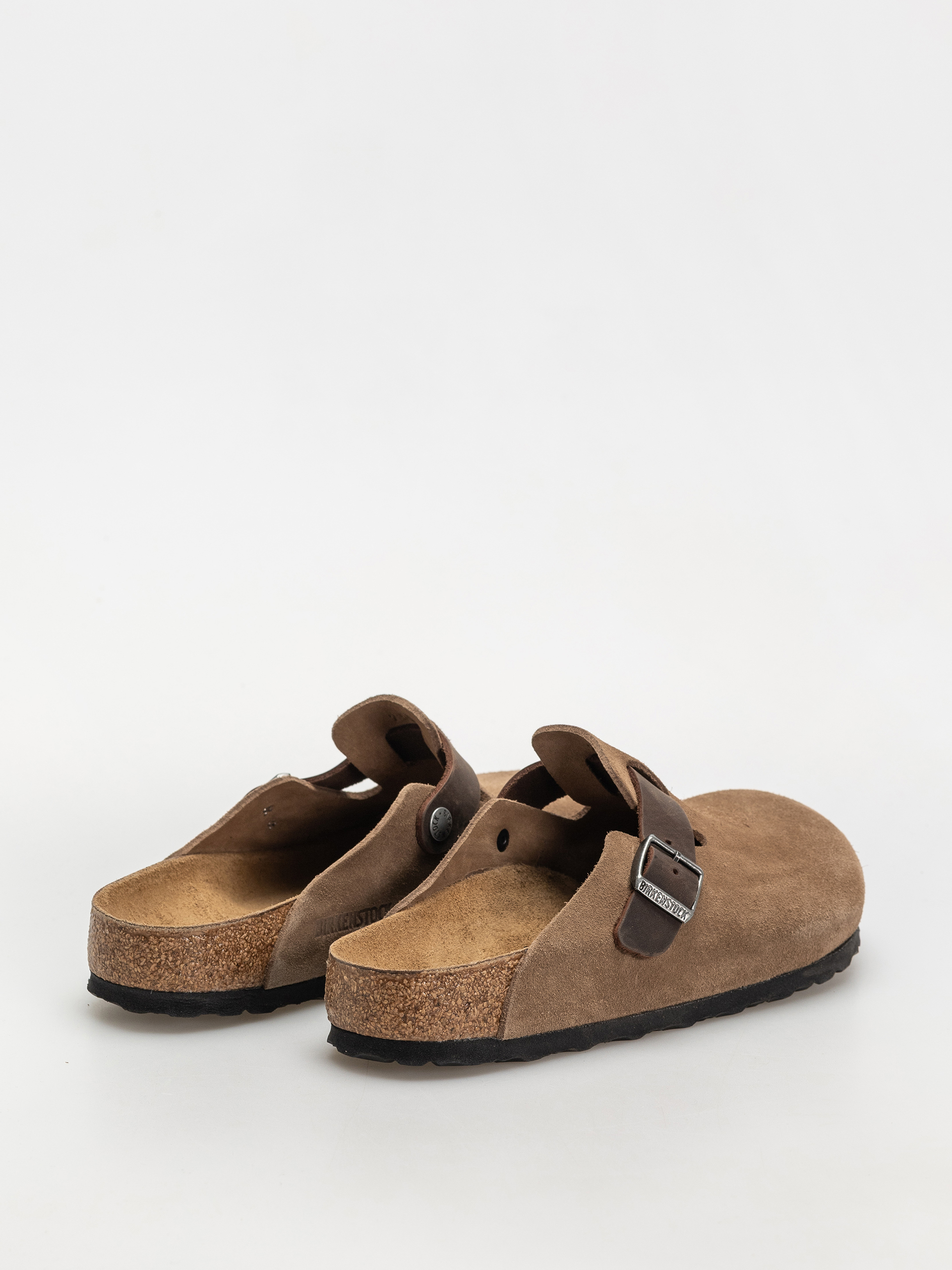 Чехли Birkenstock Boston Suede & Oiled Leather Regular (dark tea)