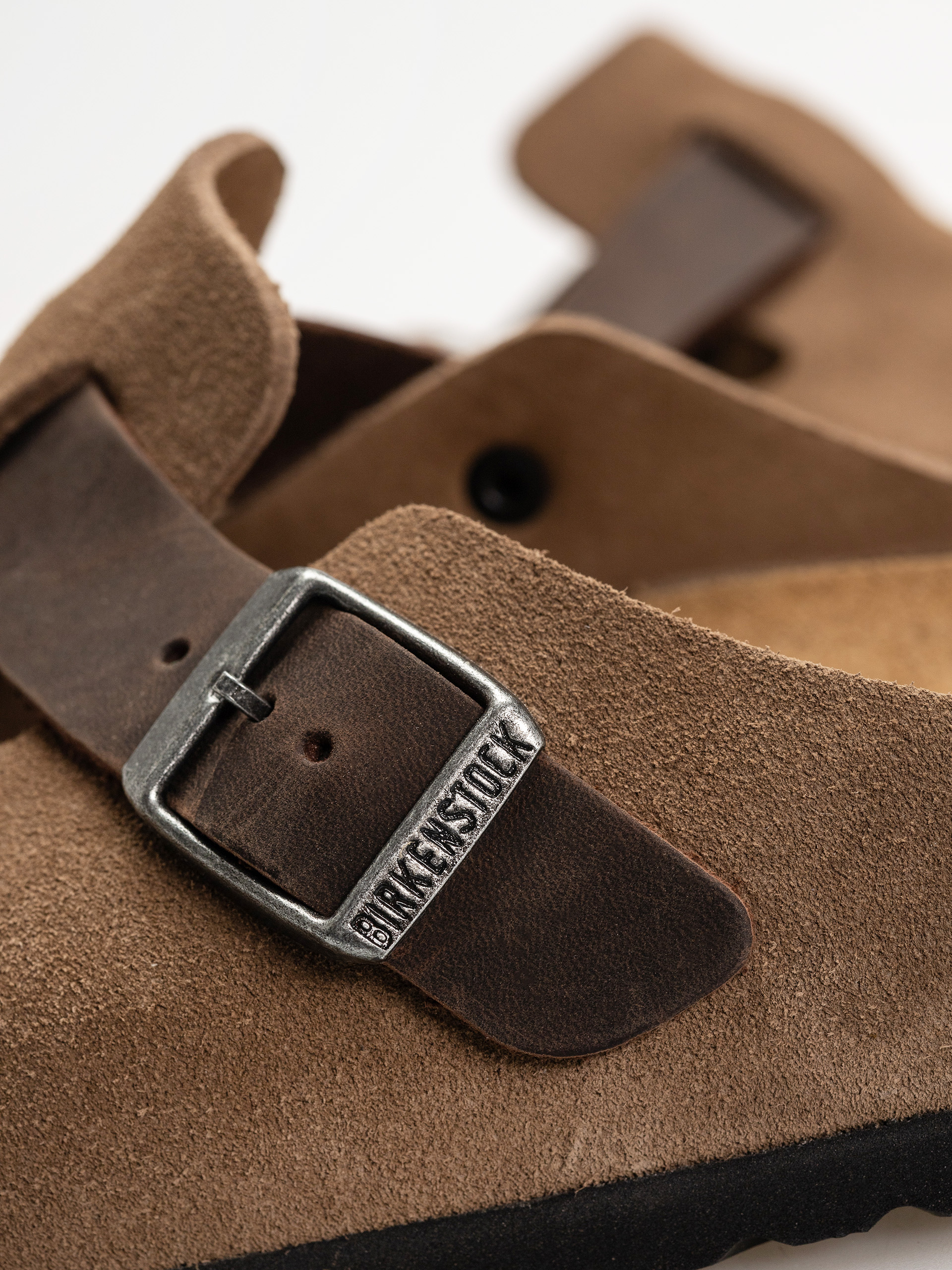 Чехли Birkenstock Boston Suede & Oiled Leather Regular (dark tea)