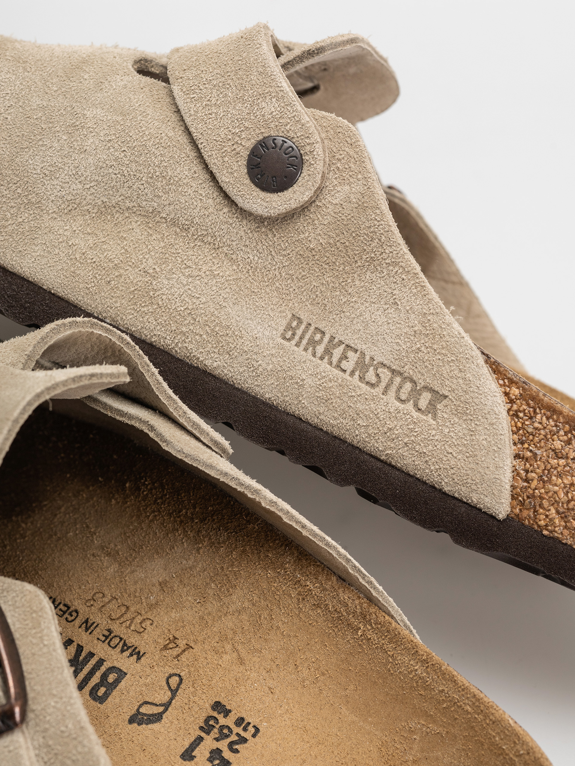Чехли Birkenstock Boston Suede Leather Regular (taupe)