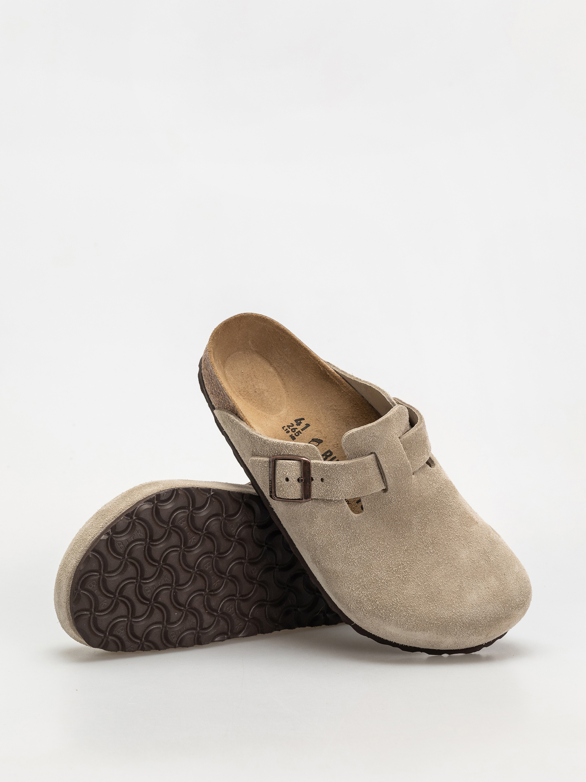 Чехли Birkenstock Boston Suede Leather Regular (taupe)