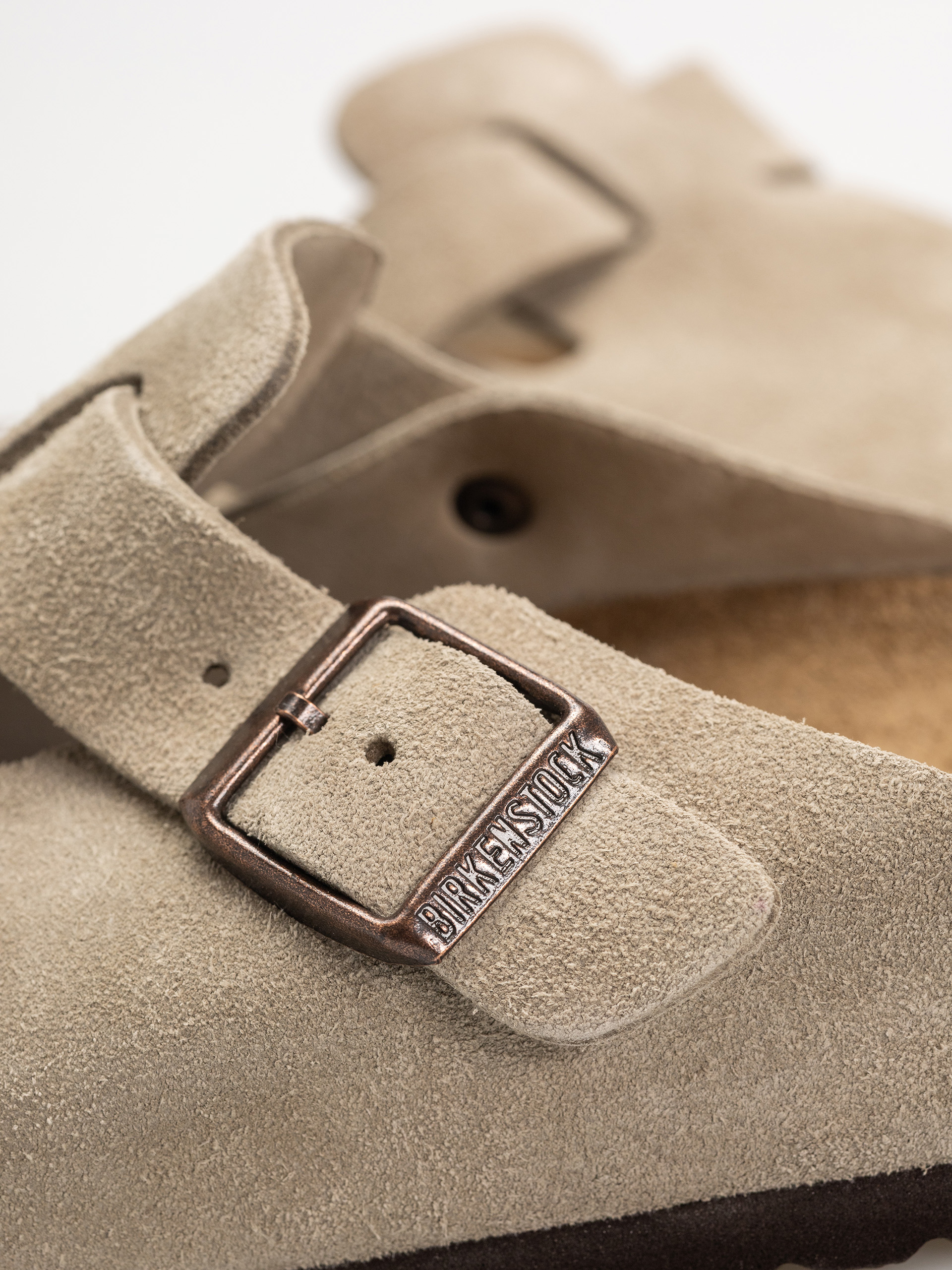 Чехли Birkenstock Boston Suede Leather Regular (taupe)