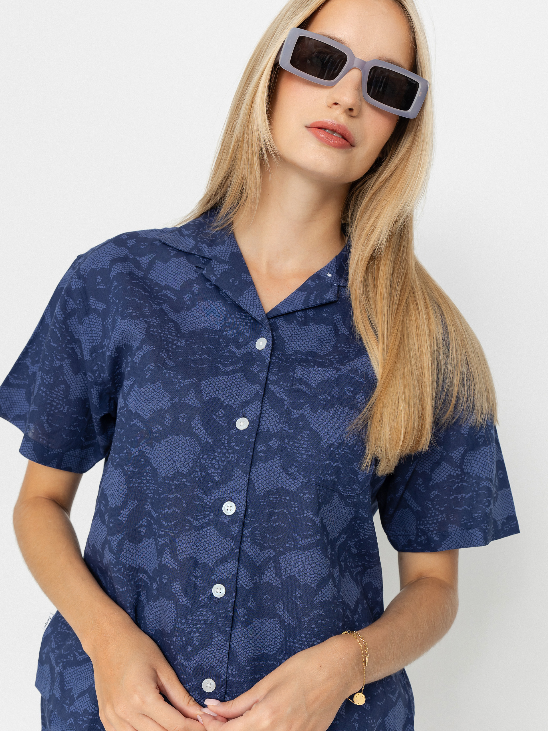 Риза OBEY Cecilie Lace Wmn (blue multi)