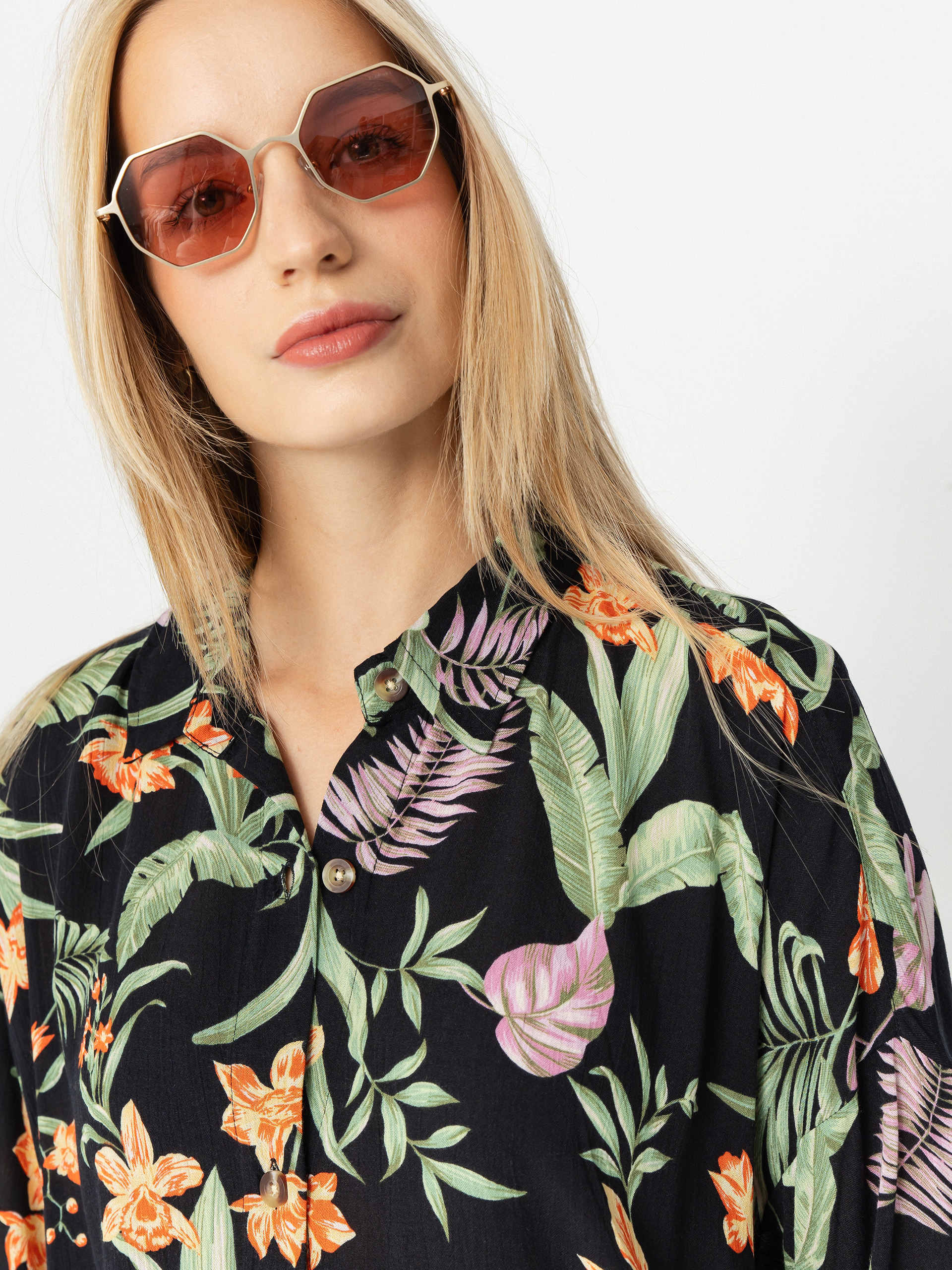 Риза Roxy Beach Nostalgia Crinkle Wmn (anthracite island escape)