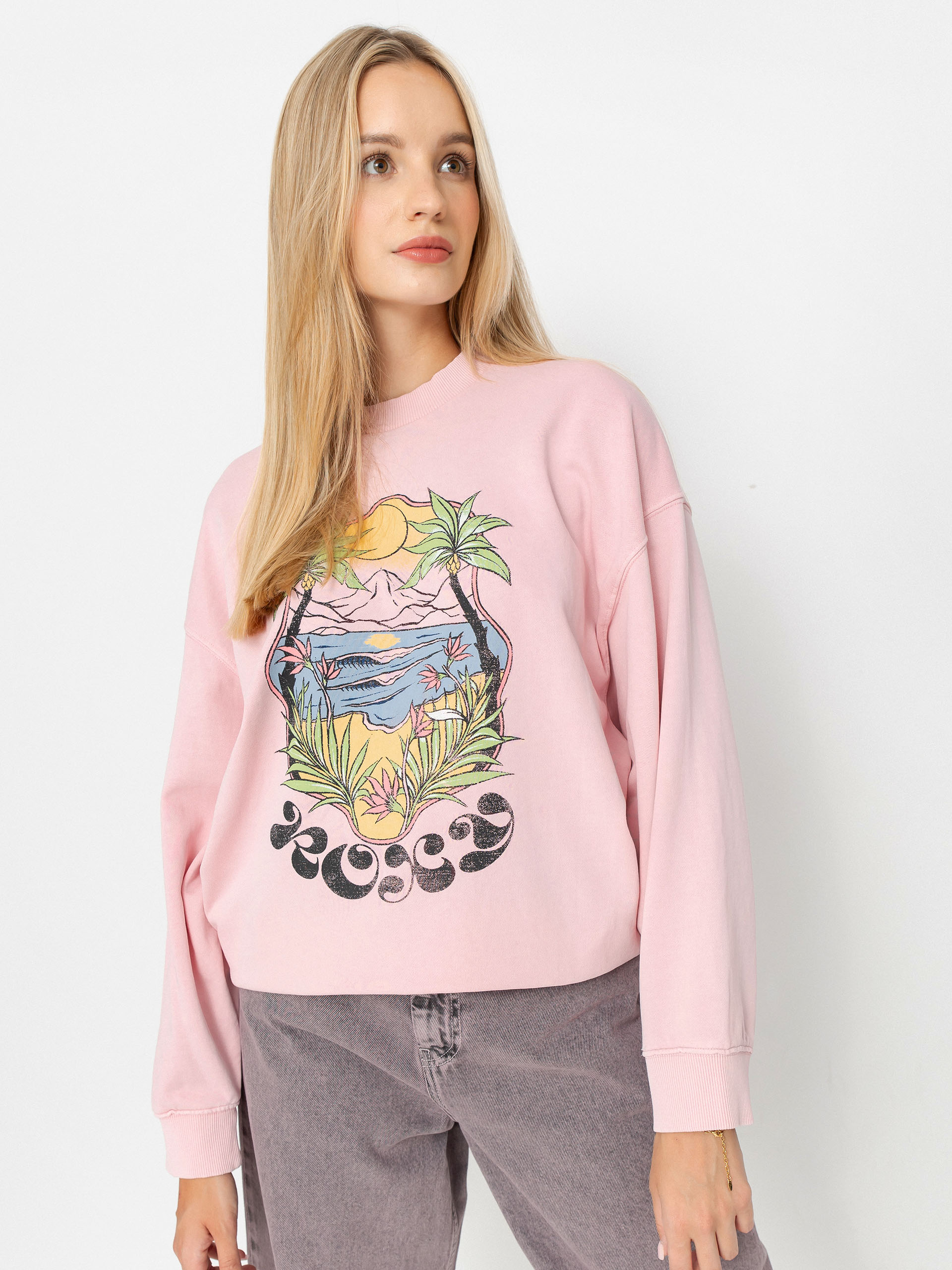 Суитшърт Roxy Lineup Terry Wmn (bleached mauve)