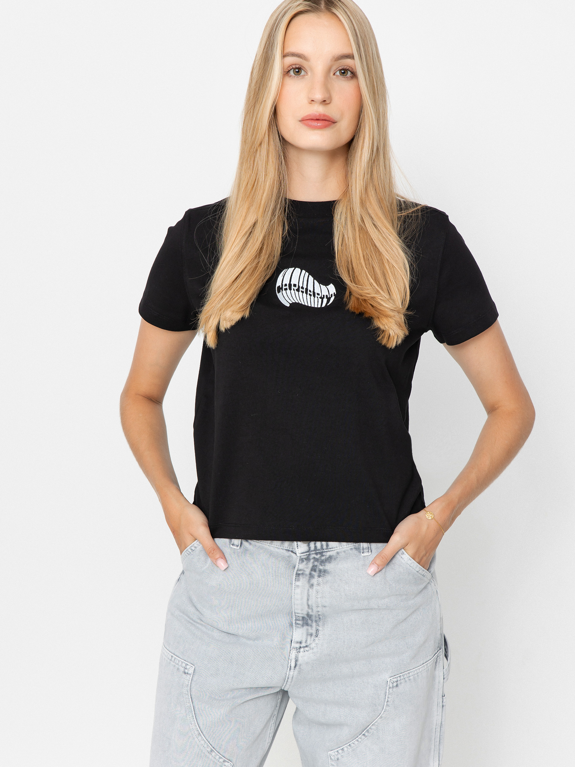 Тениска Carhartt WIP Psshh Wmn (black/blue fog)