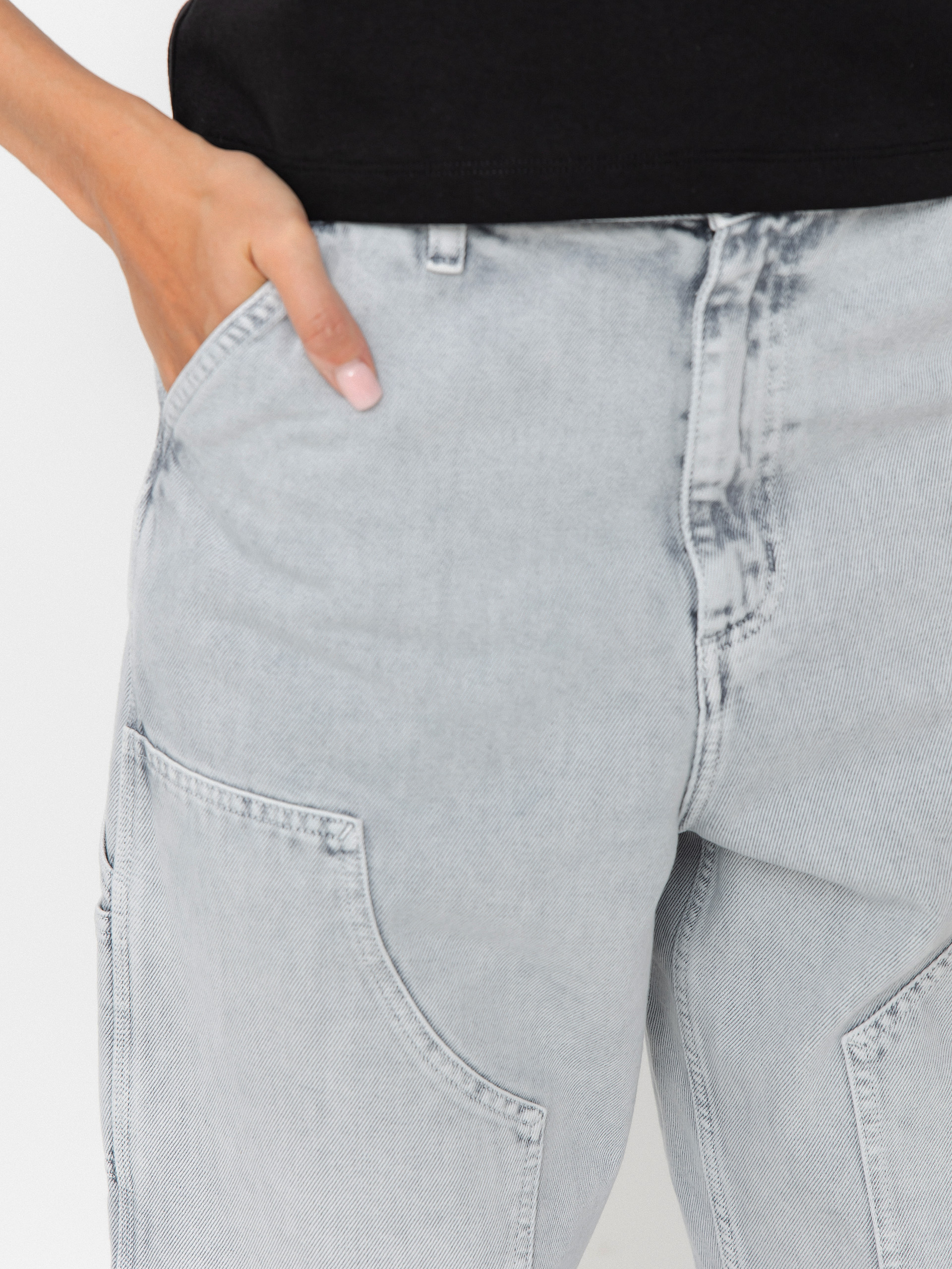 Панталони Carhartt WIP Brandon Double Knee Wmn (black/chalk wash)