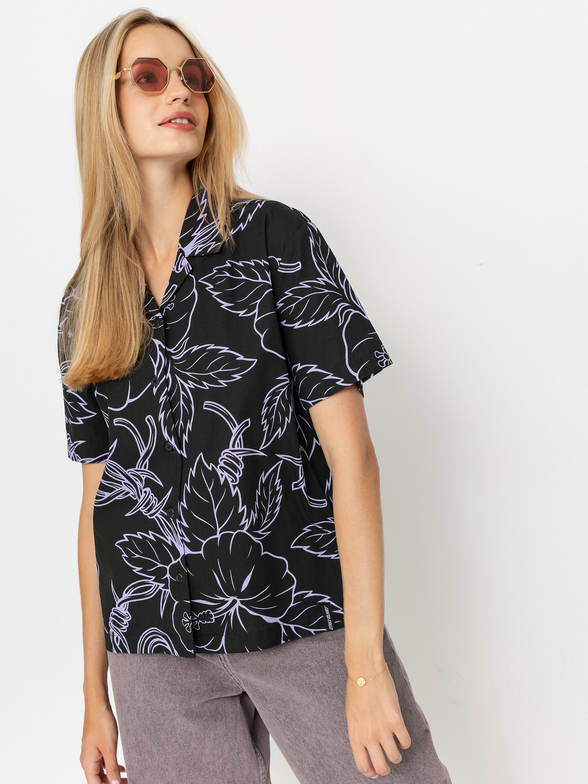 Риза Santa Cruz Mono Cabana Shirt Wmn (black/lavender)