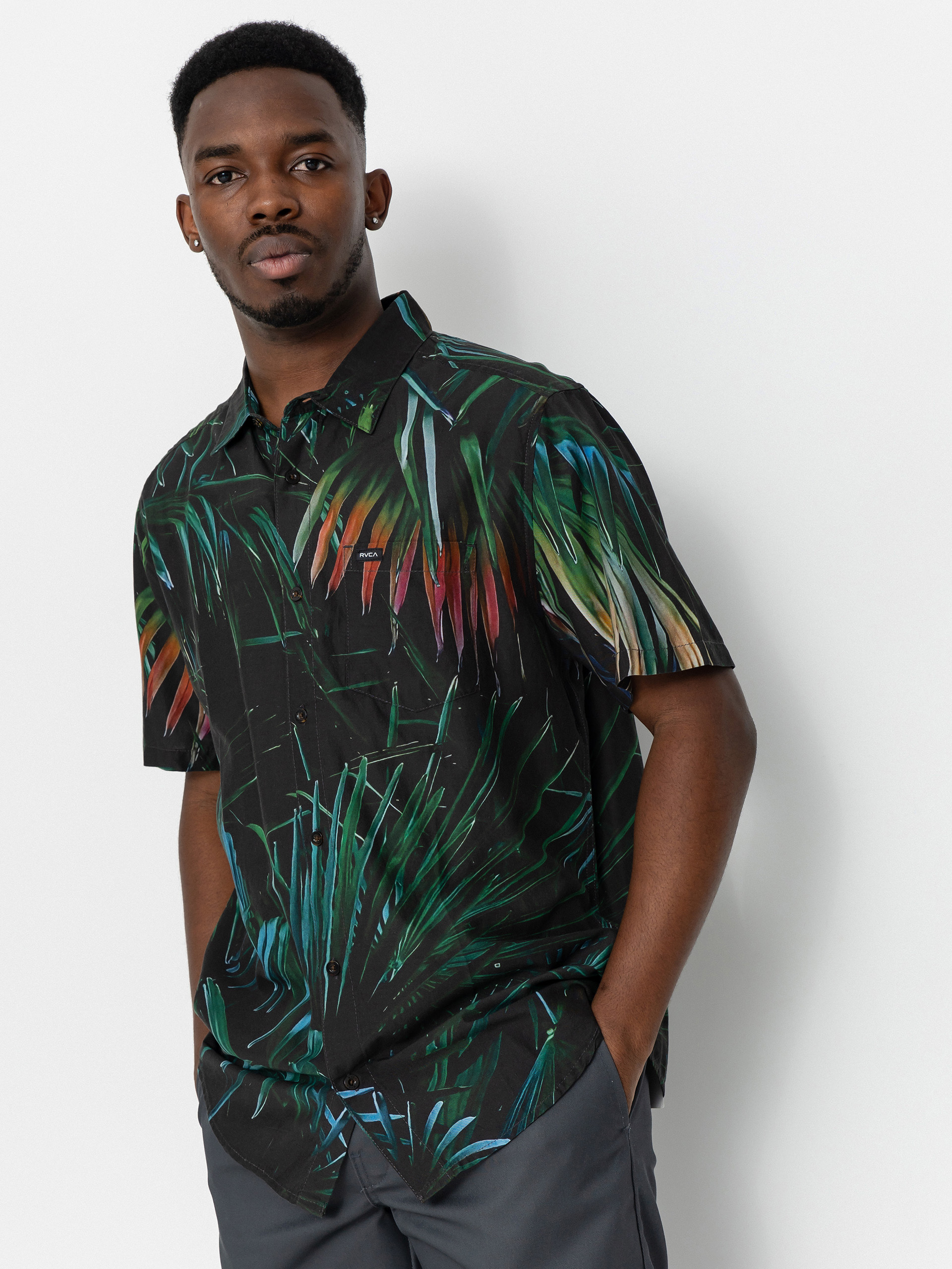 Тениска RVCA Hawaii Palms (black)