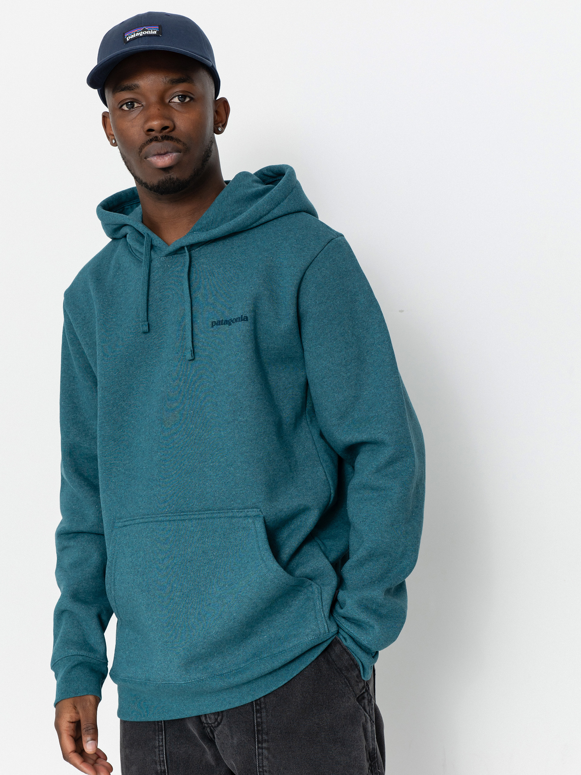 Суитшърт с качулка Patagonia Boardshort Logo Uprisal HD (wetland blue)
