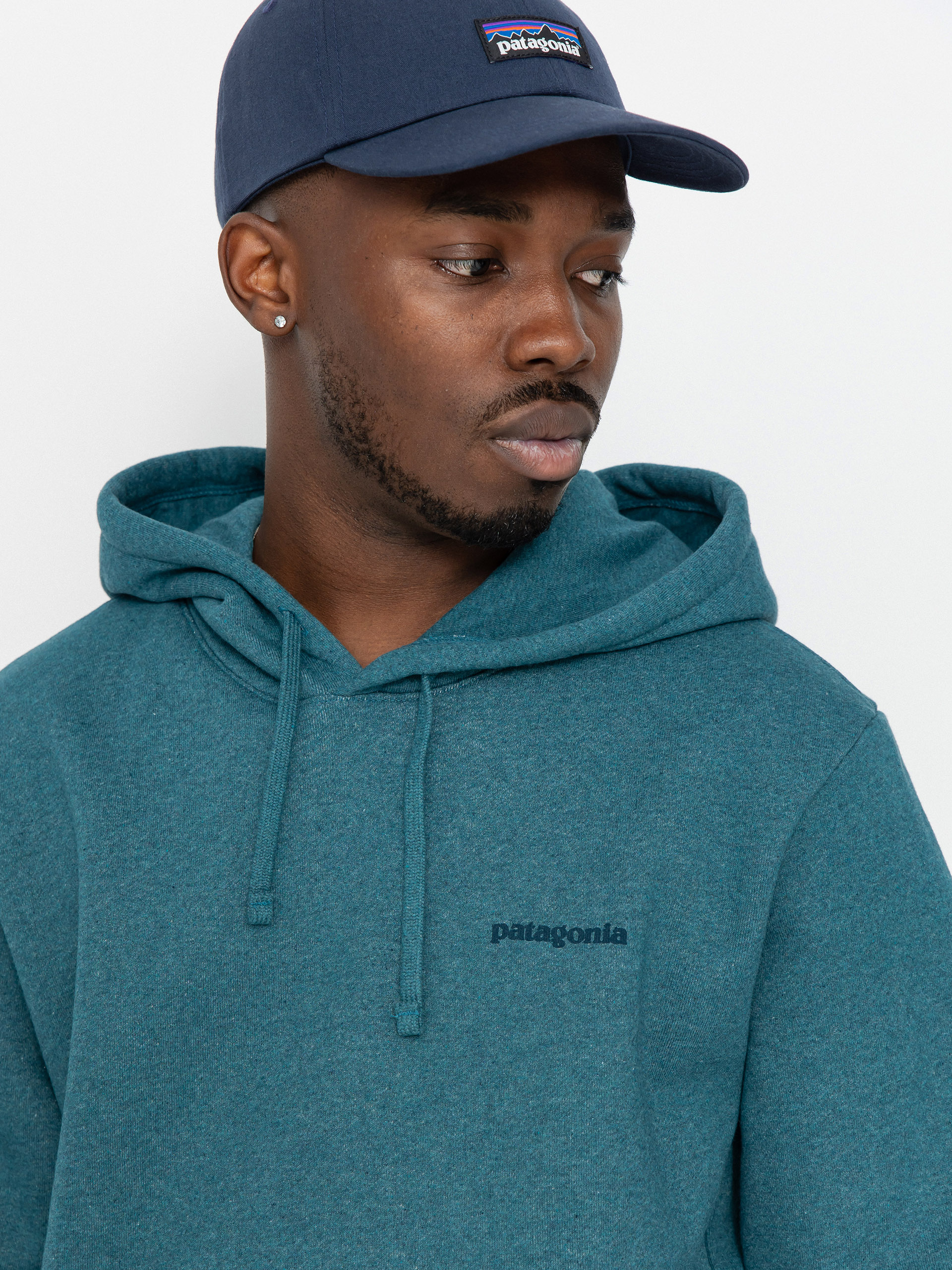 Суитшърт с качулка Patagonia Boardshort Logo Uprisal HD (wetland blue)