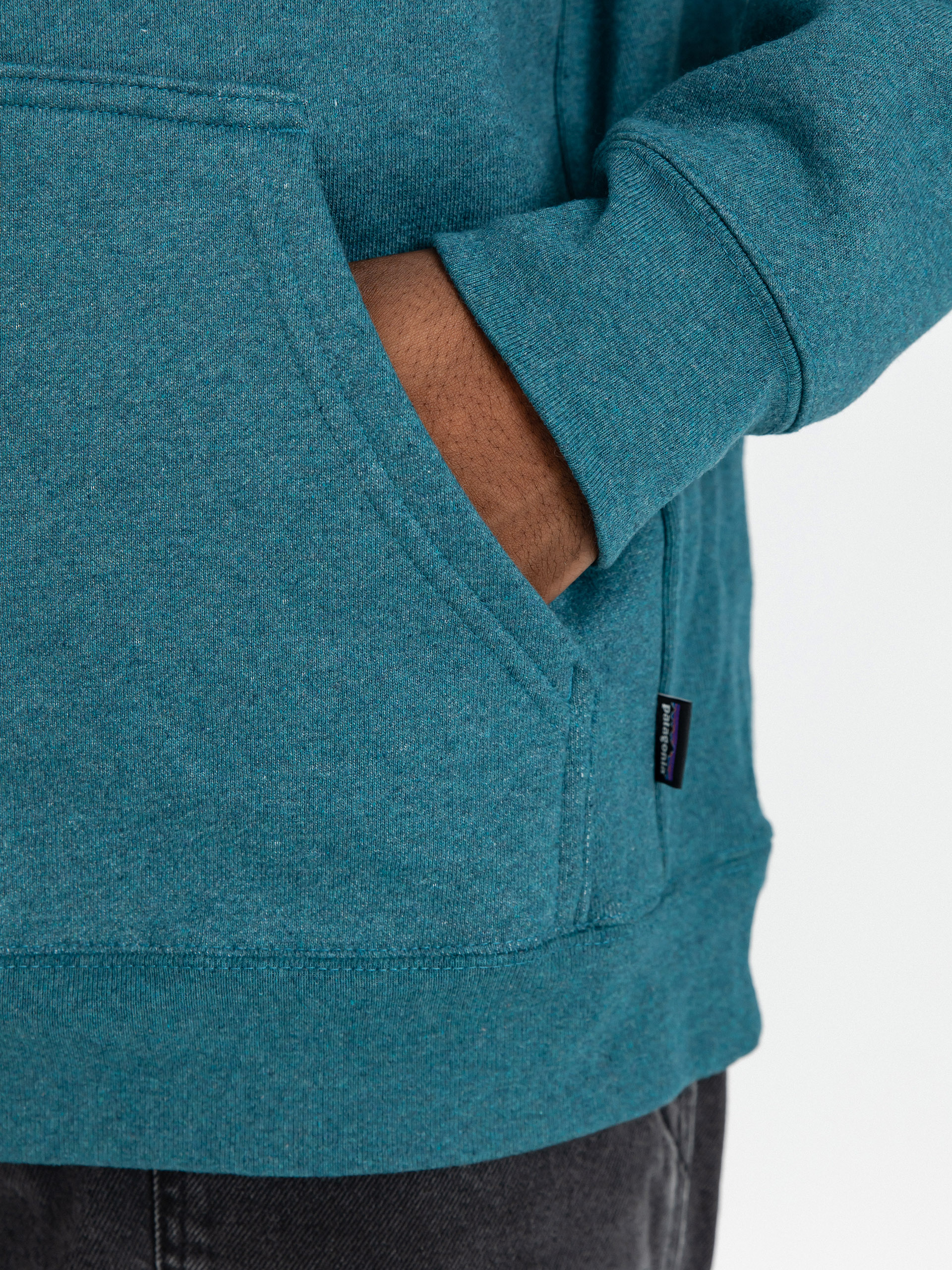 Суитшърт с качулка Patagonia Boardshort Logo Uprisal HD (wetland blue)