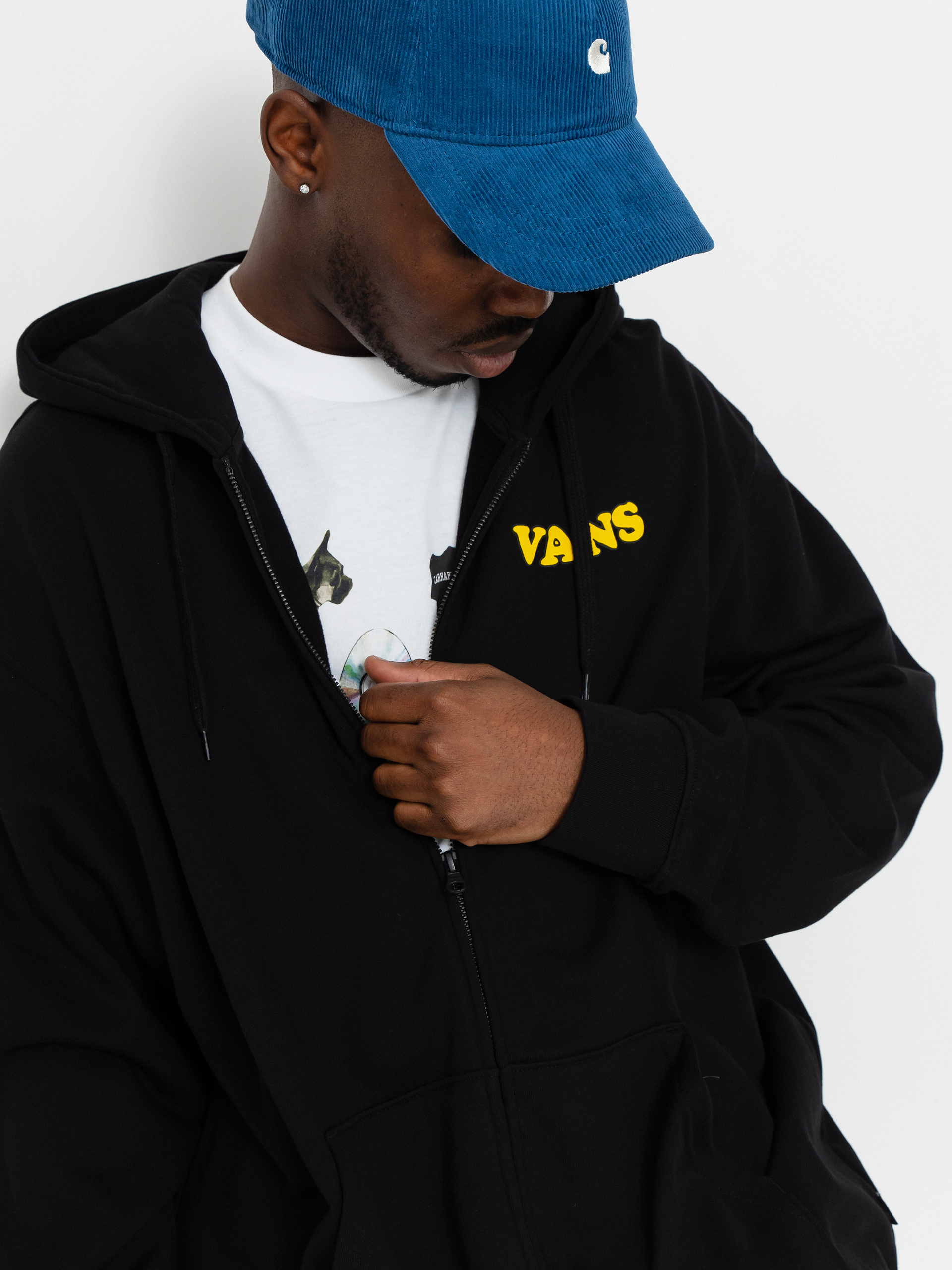 Суитшърт с качулка Vans Skull La Shaka Loose ZHD (black)