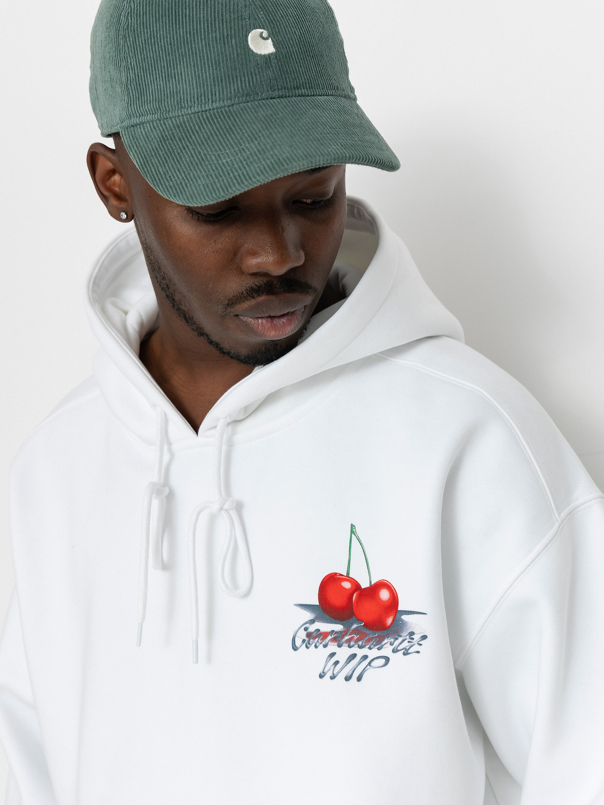 Суитшърт с качулка Carhartt WIP Jake Garcia HD (white)