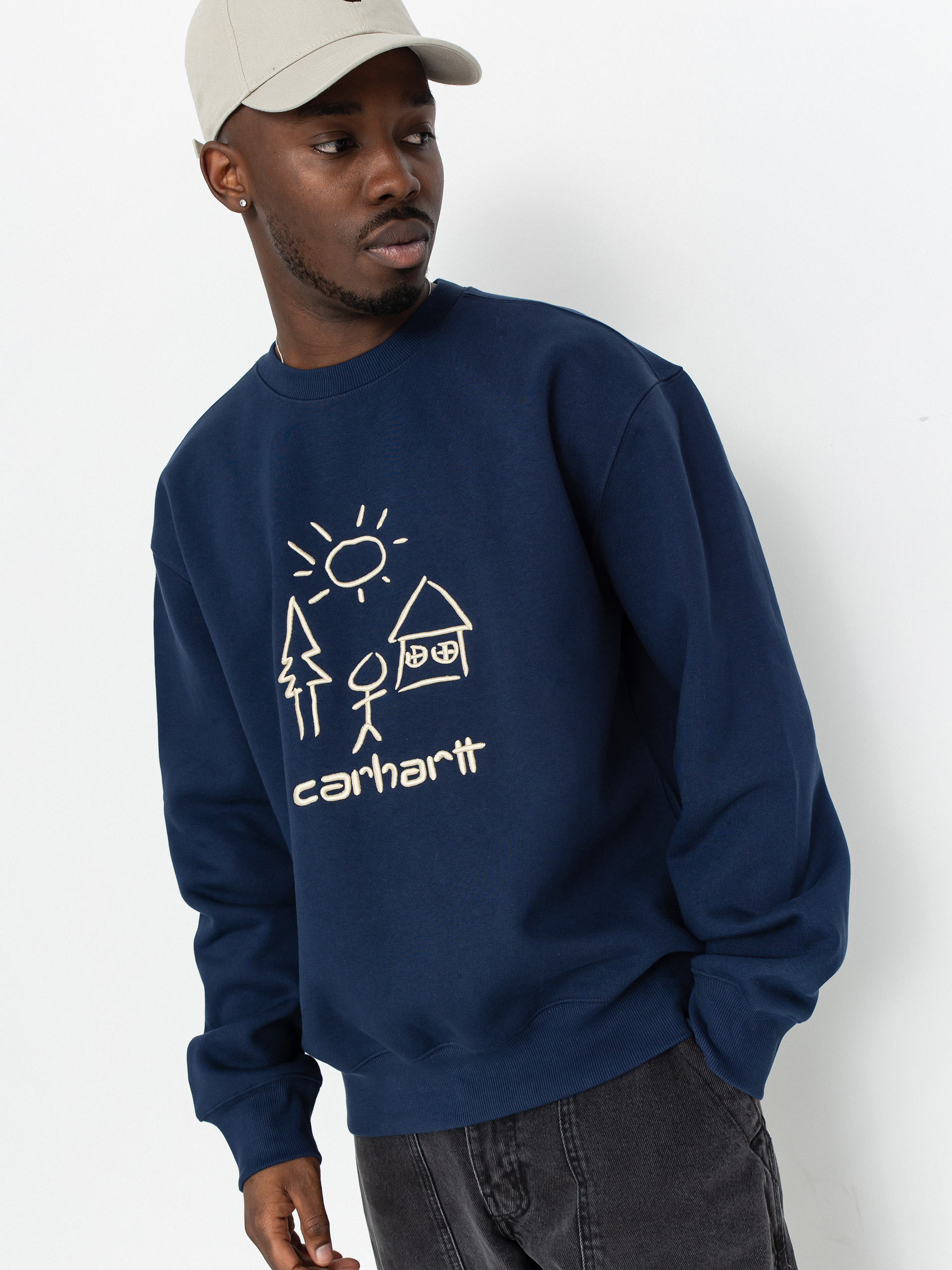 Суитшърт Carhartt WIP Masterpiece (air force blue/dusty h brown)