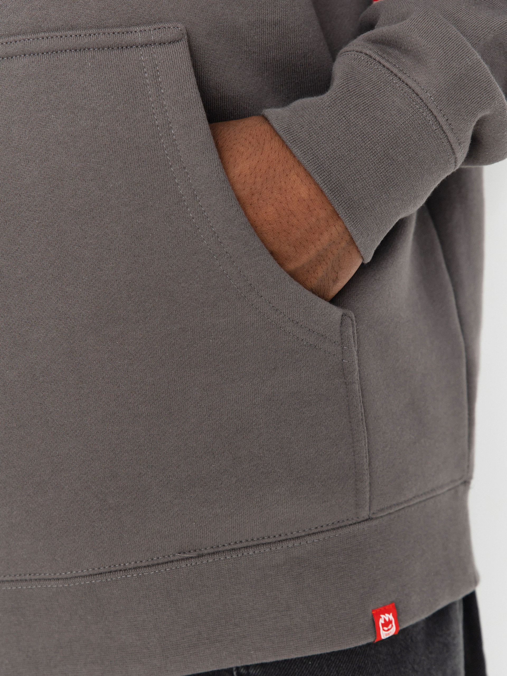 Суитшърт с качулка Spitfire Burnout HD (charcoal solid w/multi color prints)