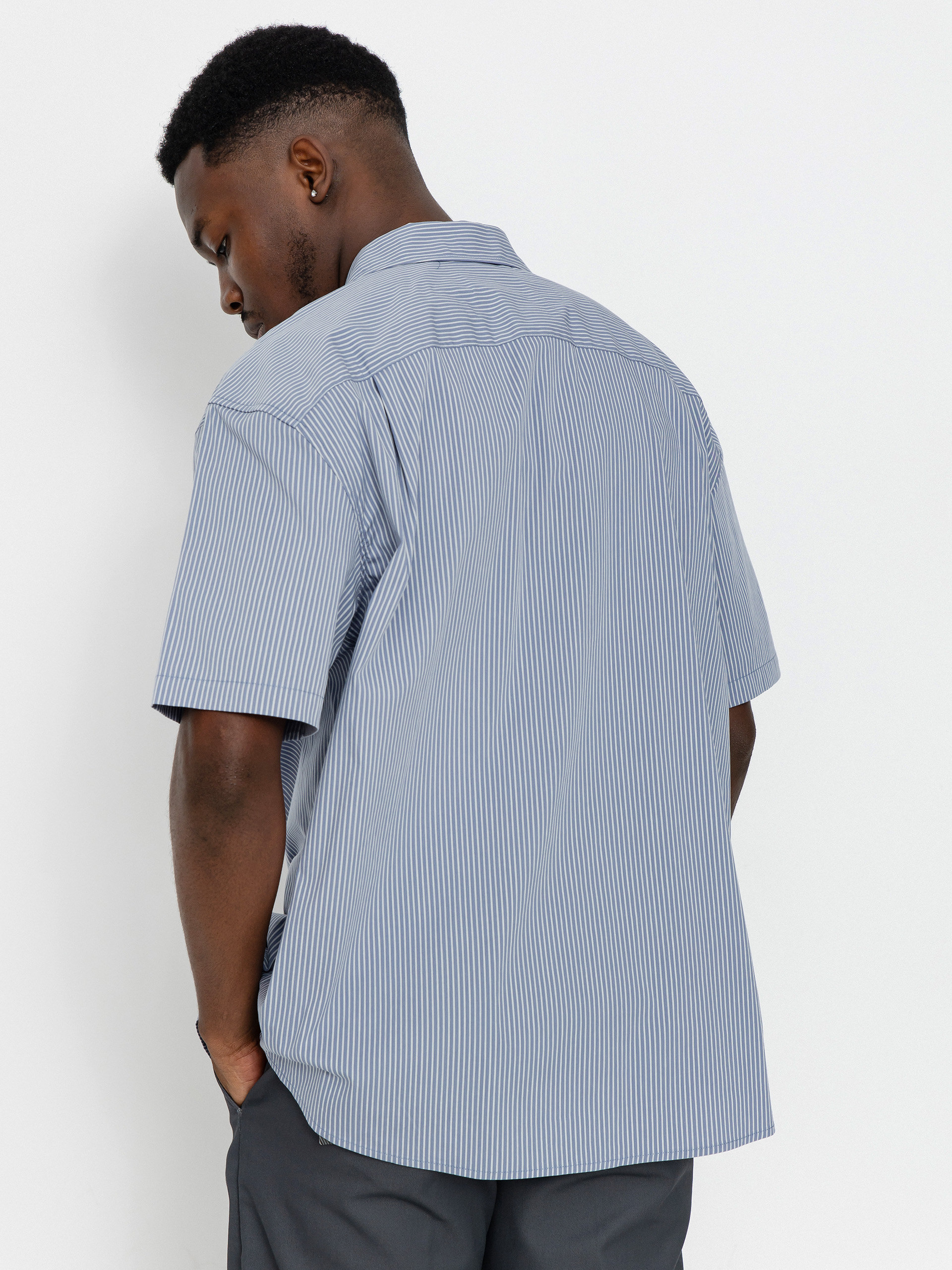 Риза Brixton Builders Auto (twilight blue/white stripe)