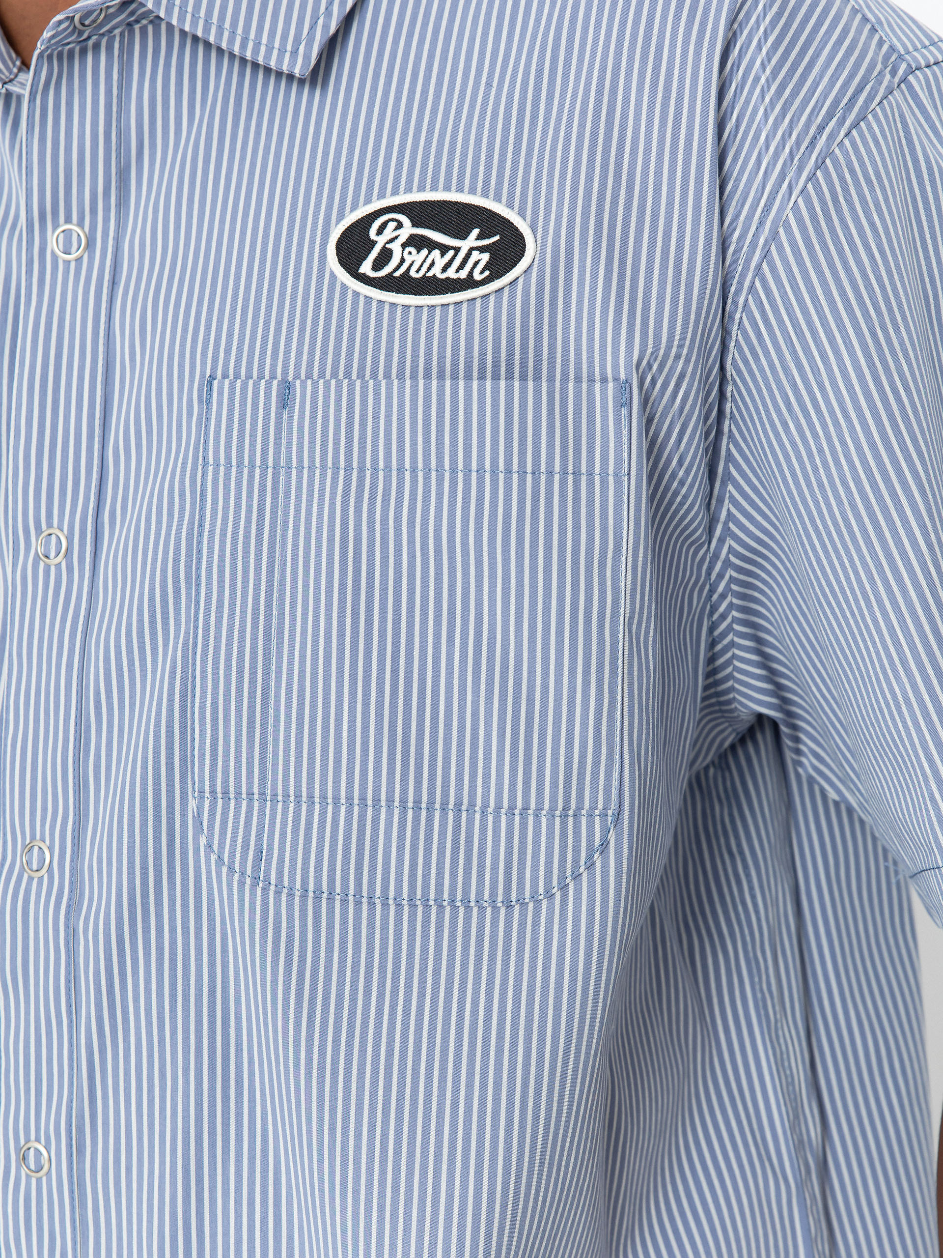 Риза Brixton Builders Auto (twilight blue/white stripe)