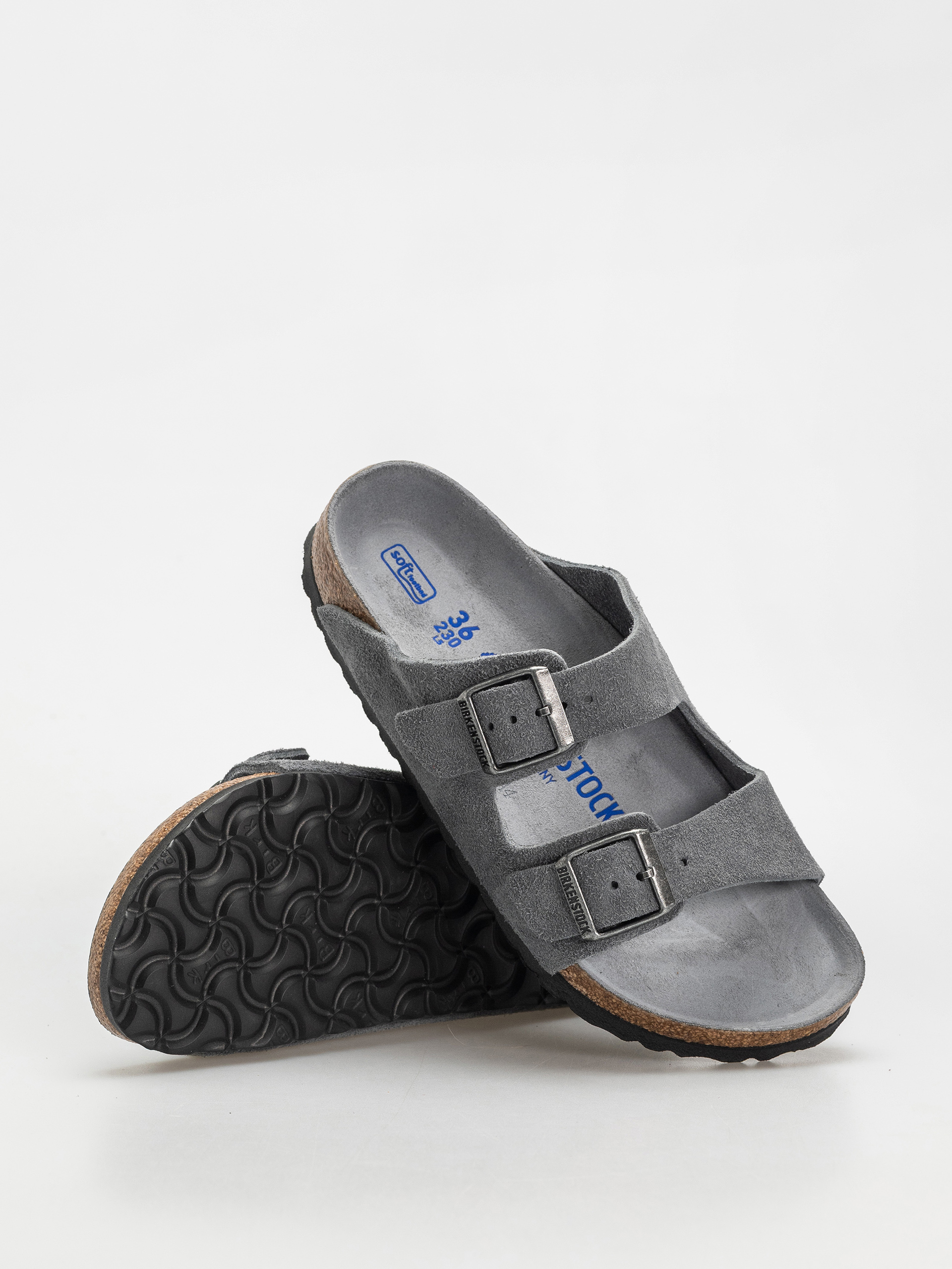 Чехли Birkenstock Arizona Suede Leather Narrow Wmn (basalt gray)