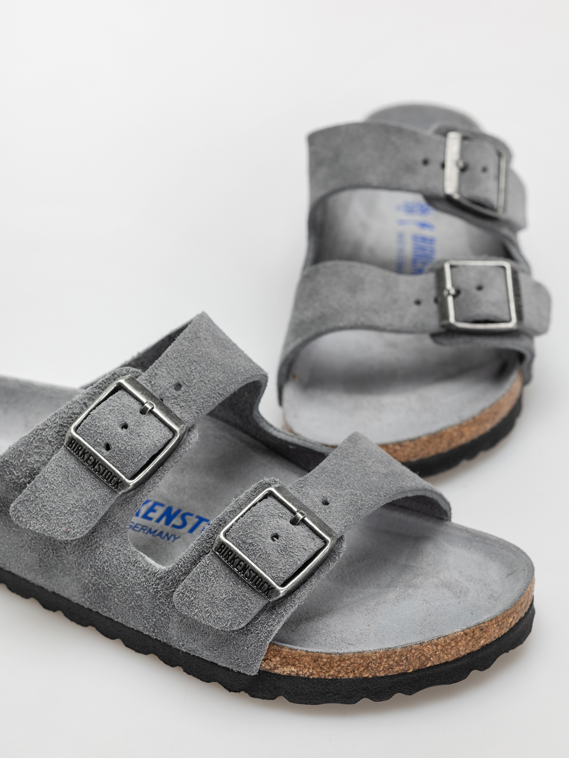 Чехли Birkenstock Arizona Suede Leather Narrow Wmn (basalt gray)
