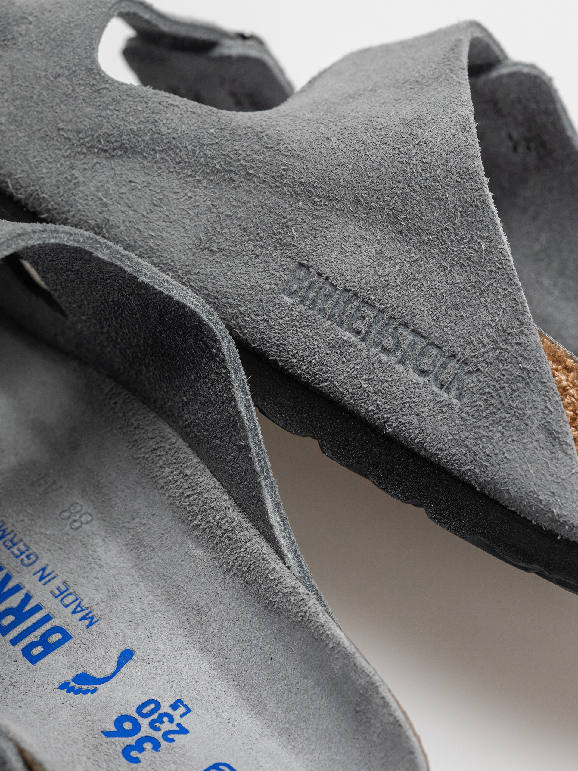 Чехли Birkenstock Arizona Suede Leather Narrow Wmn (basalt gray)