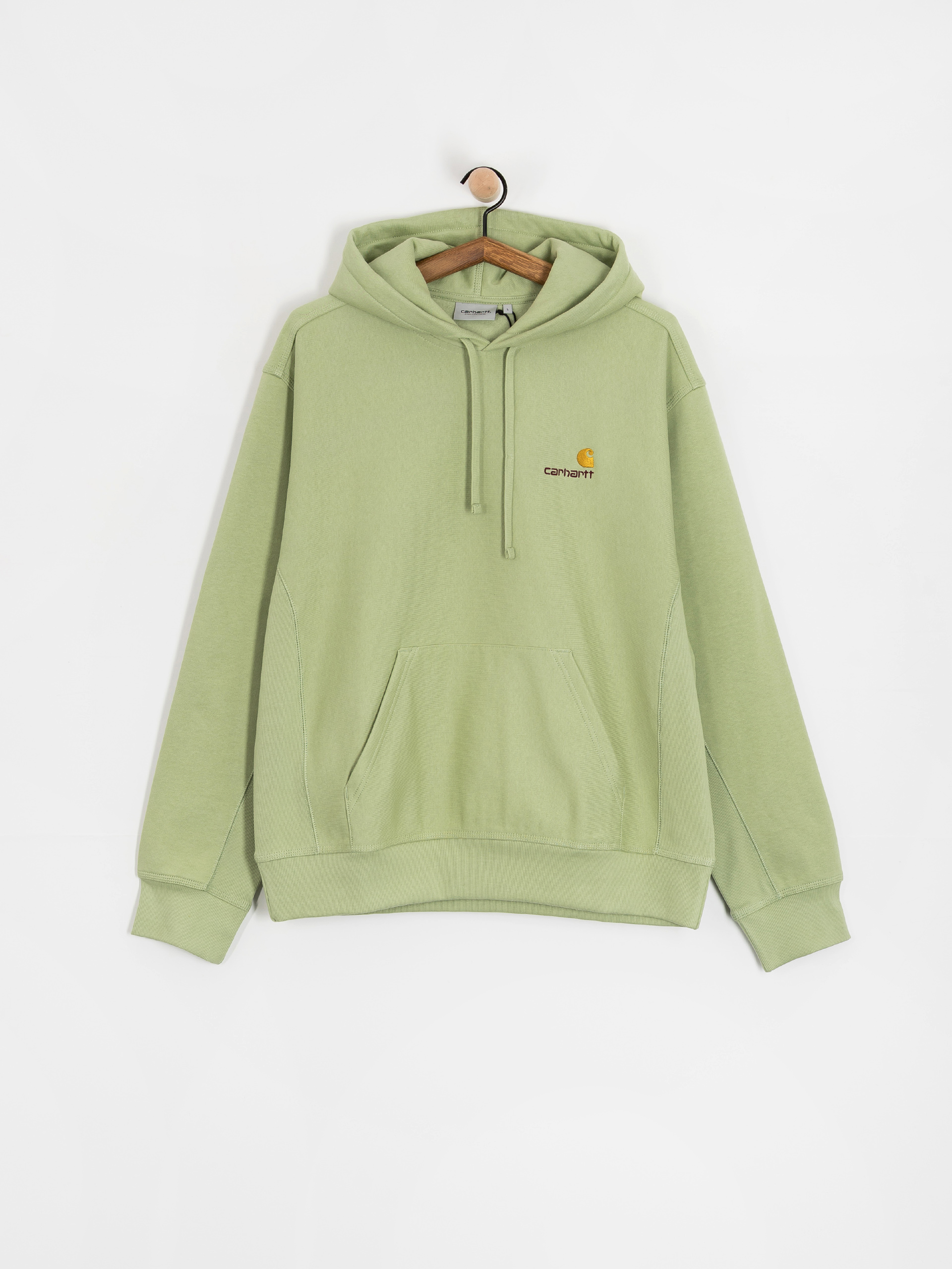 Суитшърт с качулка Carhartt WIP American Script HD (pale olive)