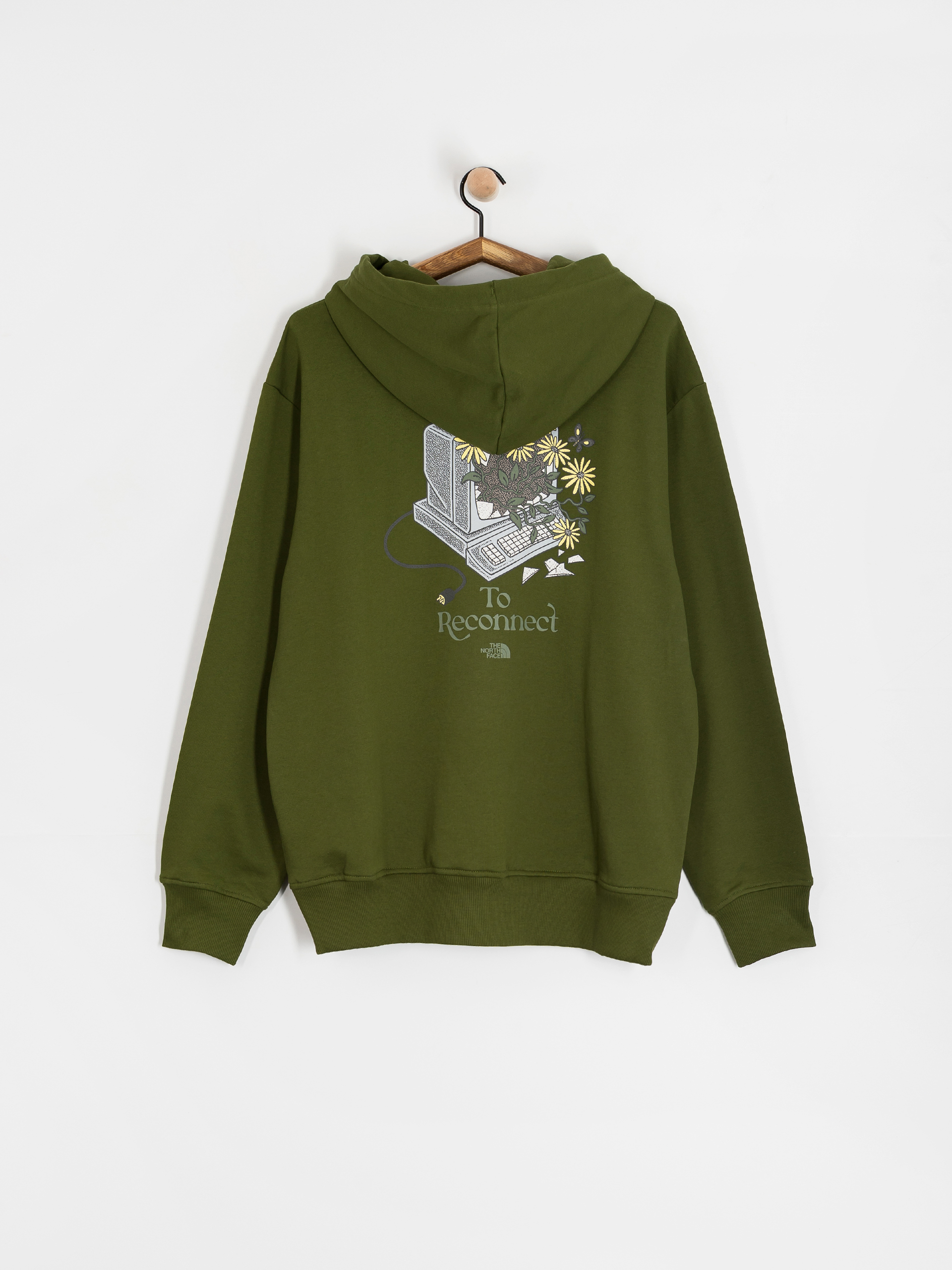 Суитшърт с качулка The North Face Connect Relaxed Graphic HD (woodland green)