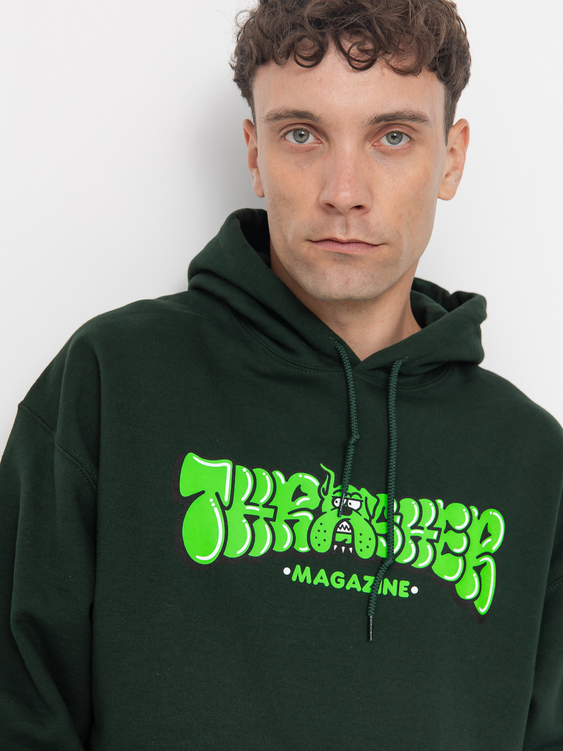 Суитшърт с качулка Thrasher Bully HD (forest green)
