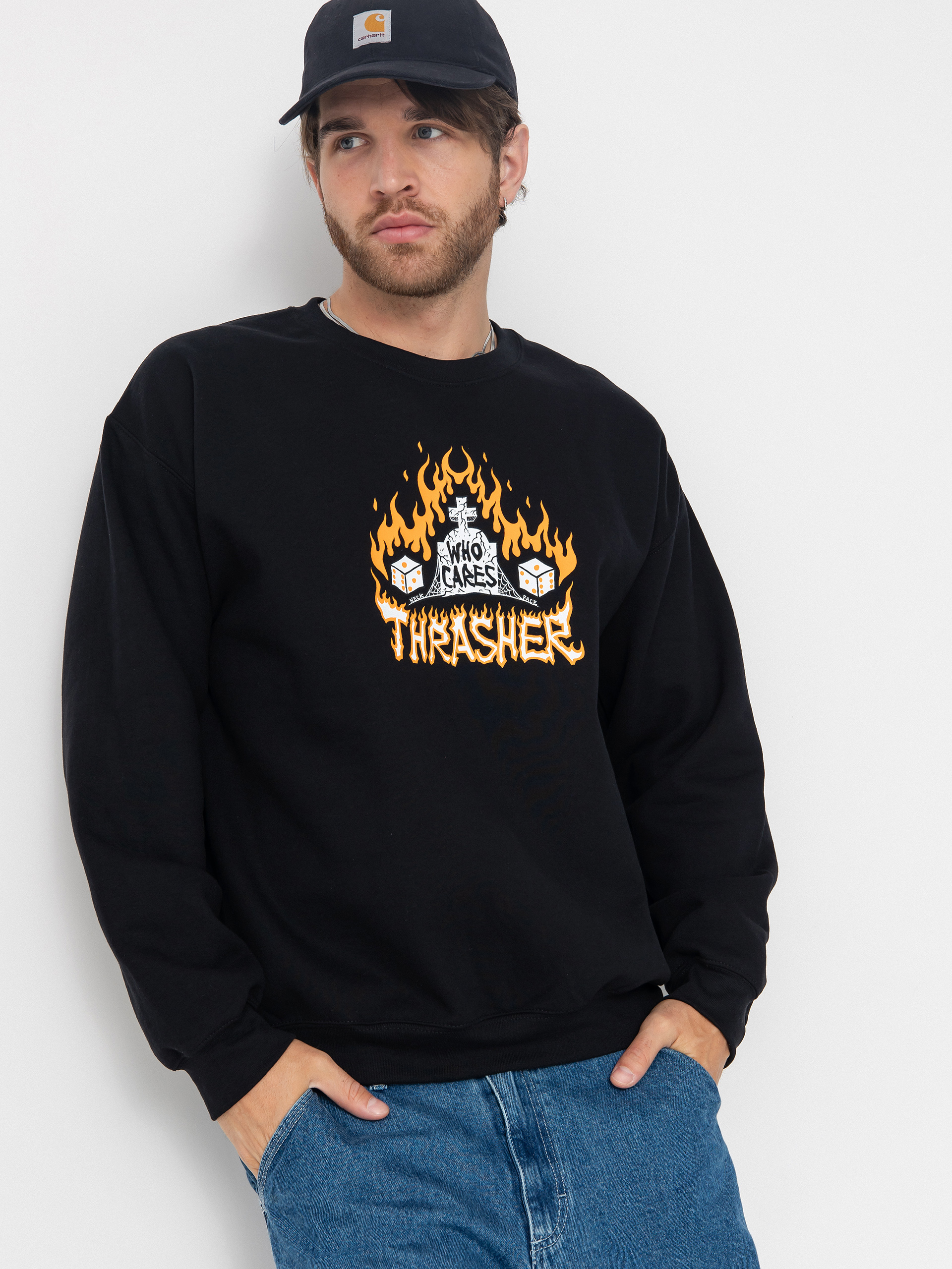 Суитшърт Thrasher Who Cares By Neckface (black)