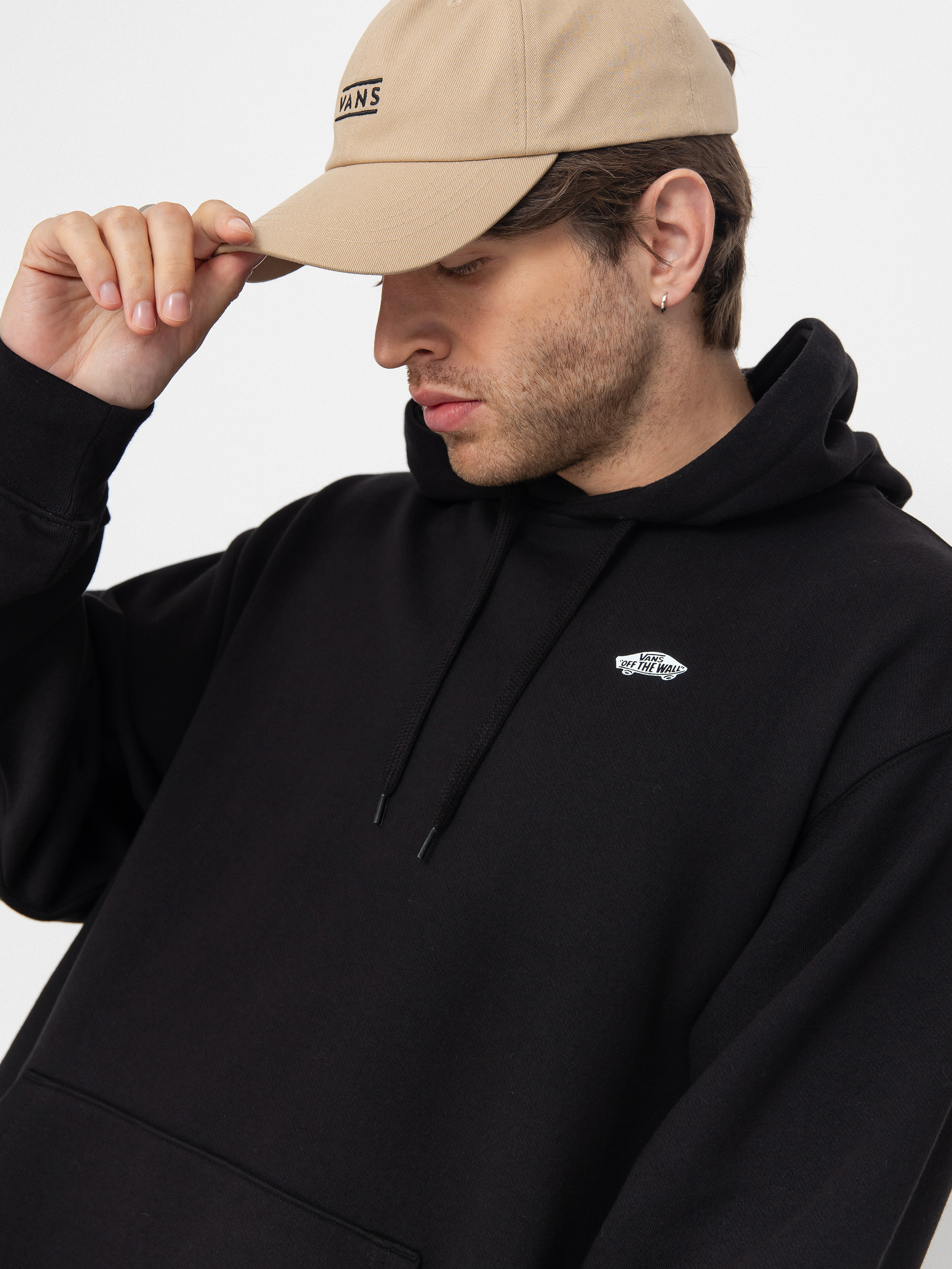 Суитшърт с качулка Vans Style 76 II Loose Ft HD (black/white)