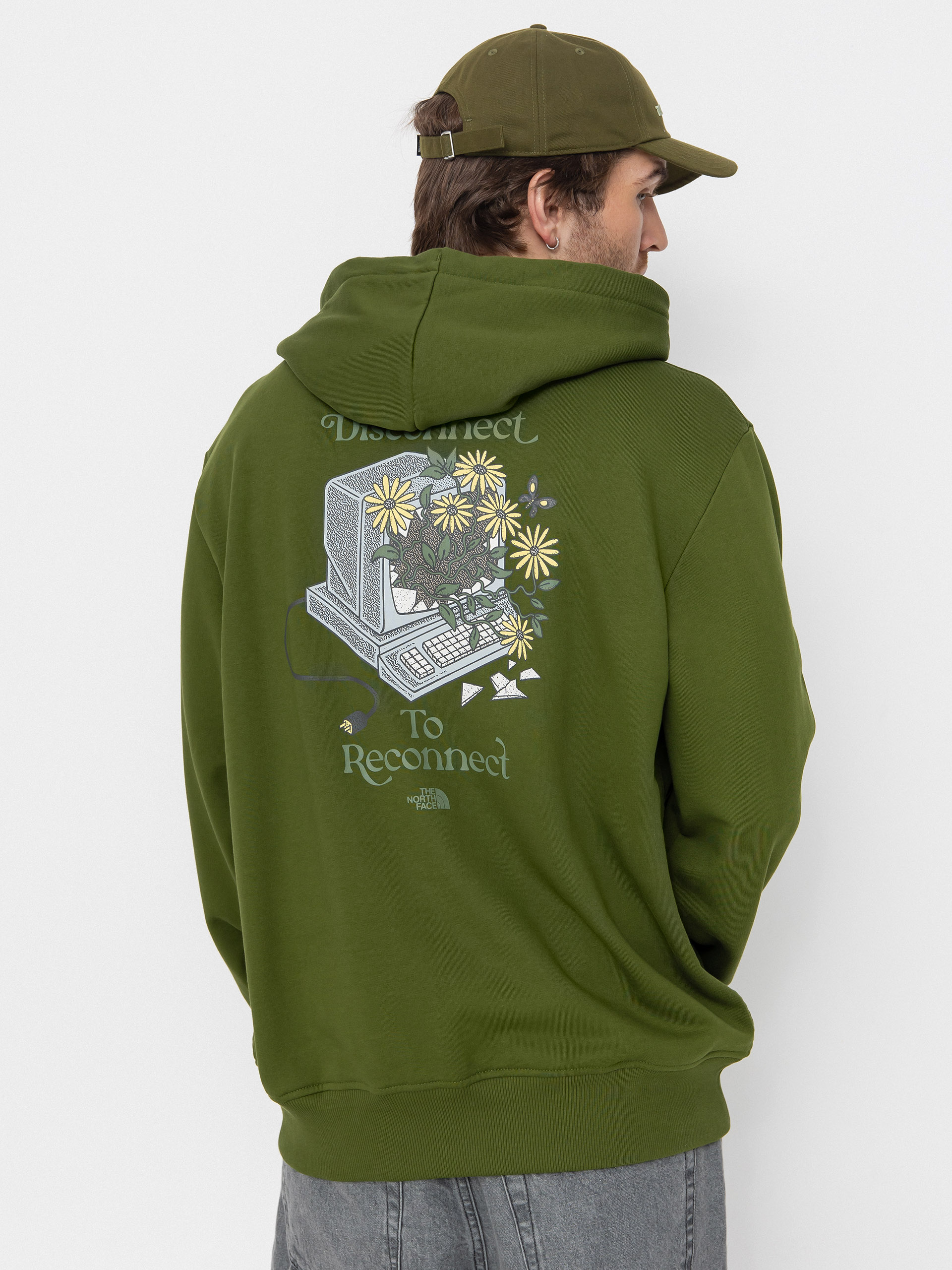 Суитшърт с качулка The North Face Connect Relaxed Graphic HD (woodland green)