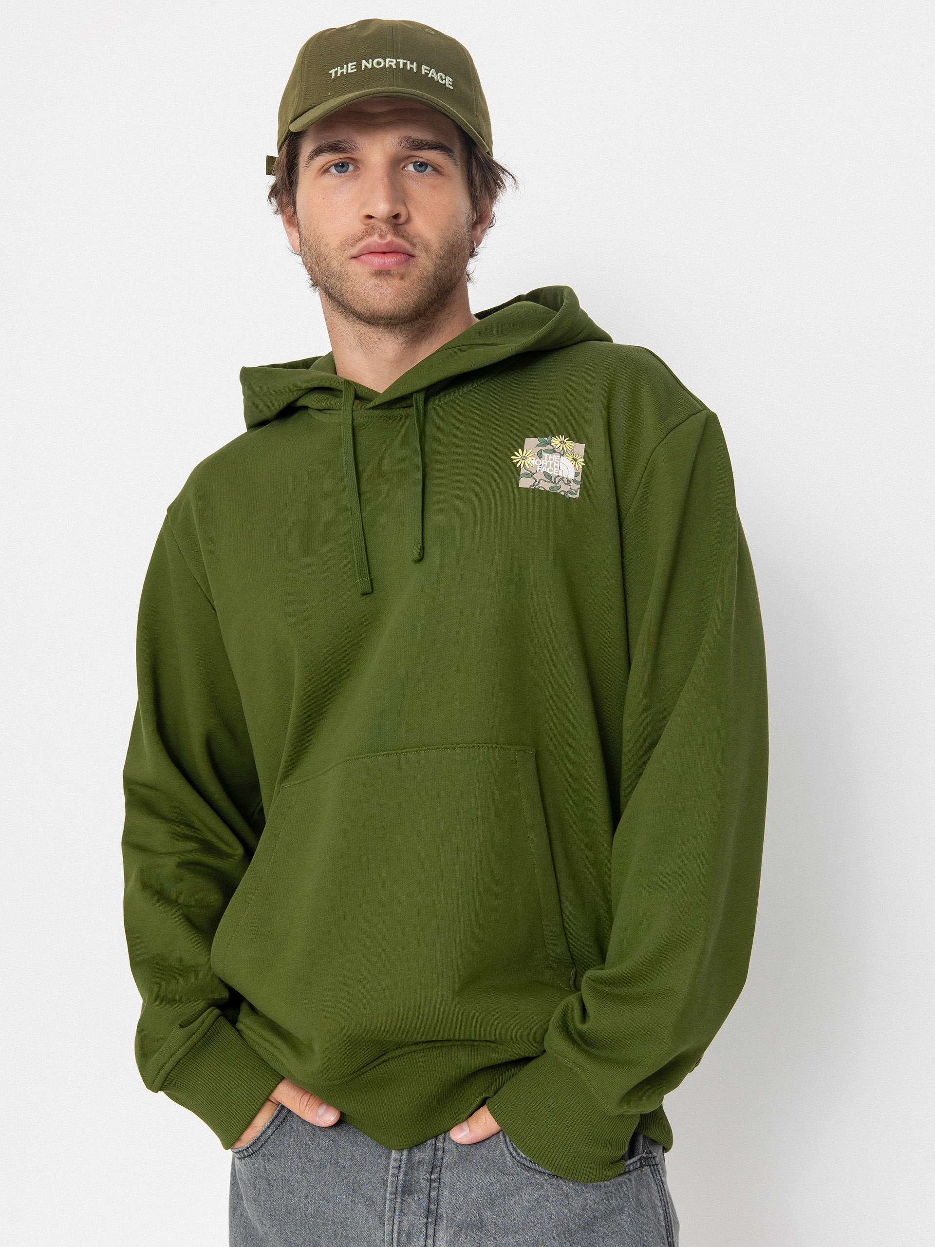Суитшърт с качулка The North Face Connect Relaxed Graphic HD (woodland green)
