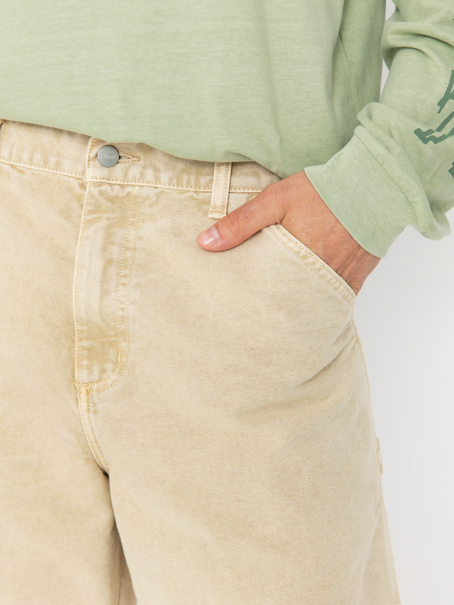 Къси панталони Carhartt WIP Single Knee (dusty h brown/chalk wash)